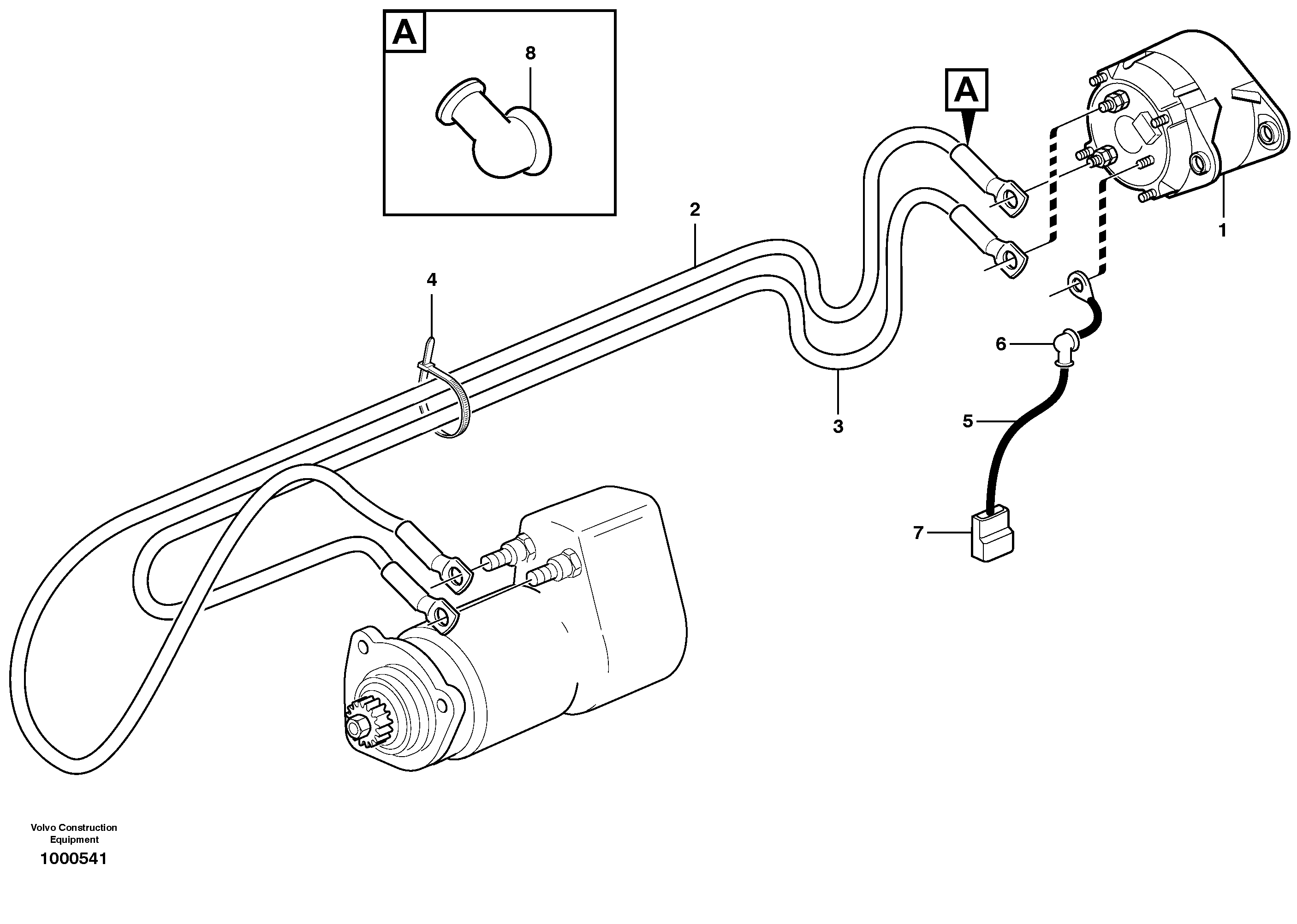 Схема запчастей Volvo L150E - 53506 Cable harness, alternator L150E S/N 6005 - 7549 S/N 63001 - 63085