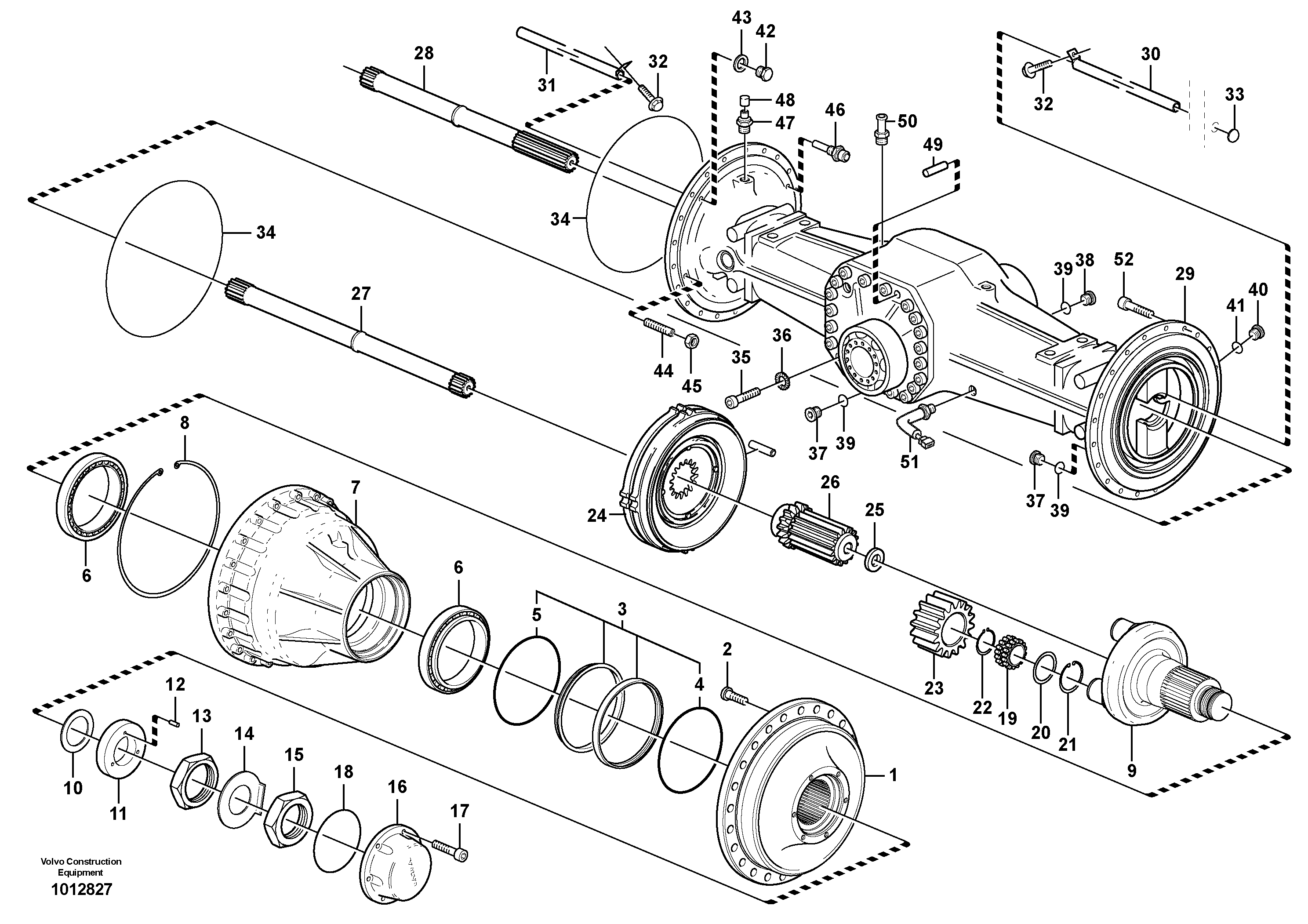 Схема запчастей Volvo L150E - 91443 Planetary axle, rear L150E S/N 10002 - 11594