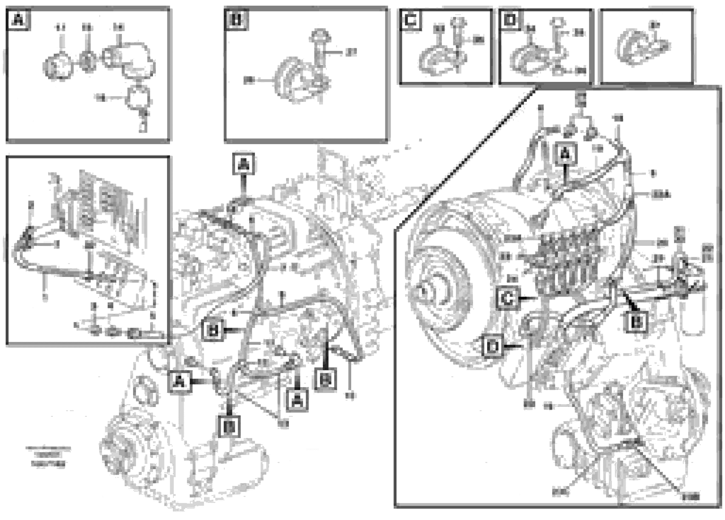 Схема запчастей Volvo L150E - 89642 Cable harness for transmission with assembly parts L150E S/N 6005 - 7549 S/N 63001 - 63085