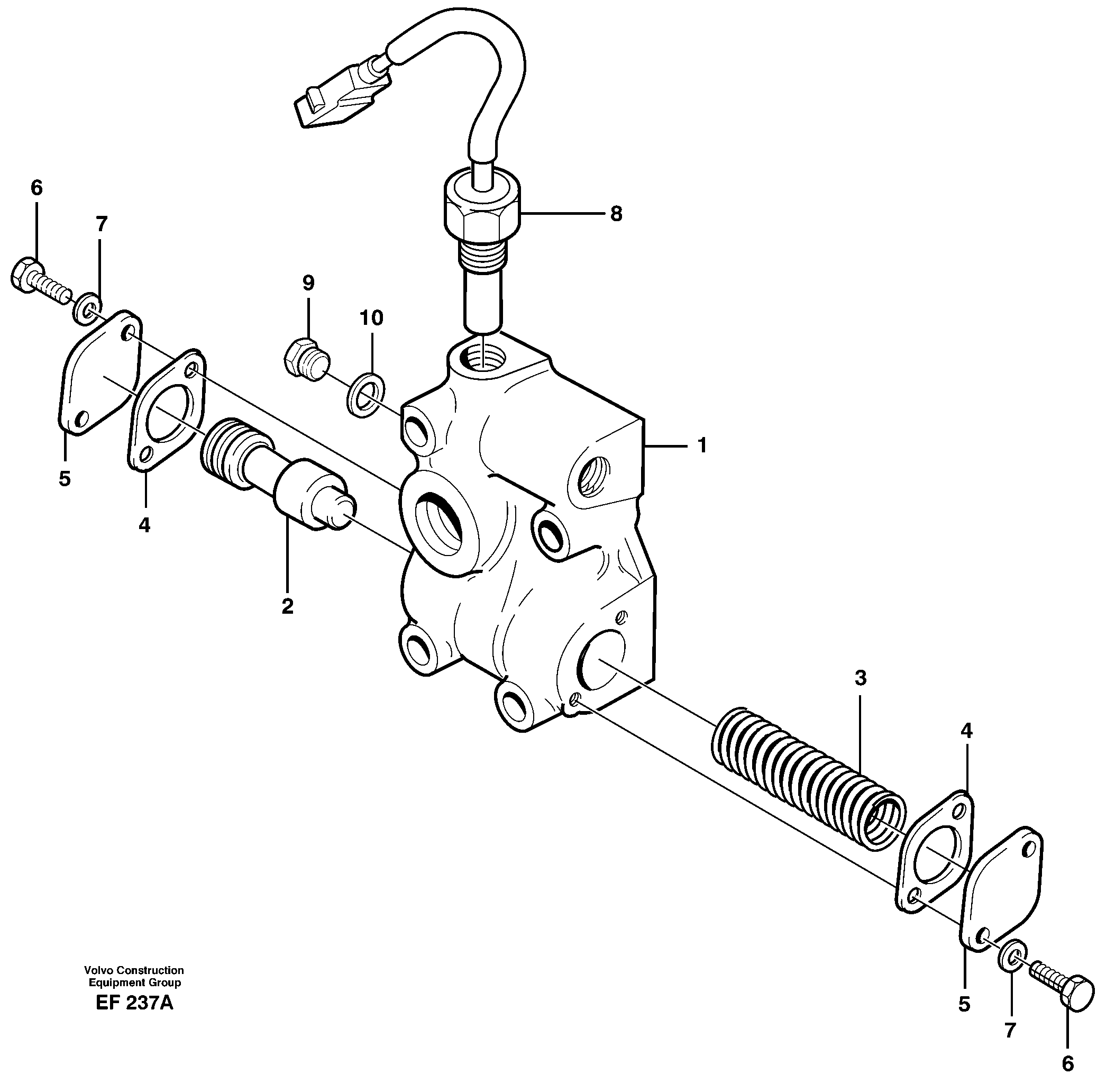 Схема запчастей Volvo L150E - 4319 Lubricating oil valve L150E S/N 8001 -