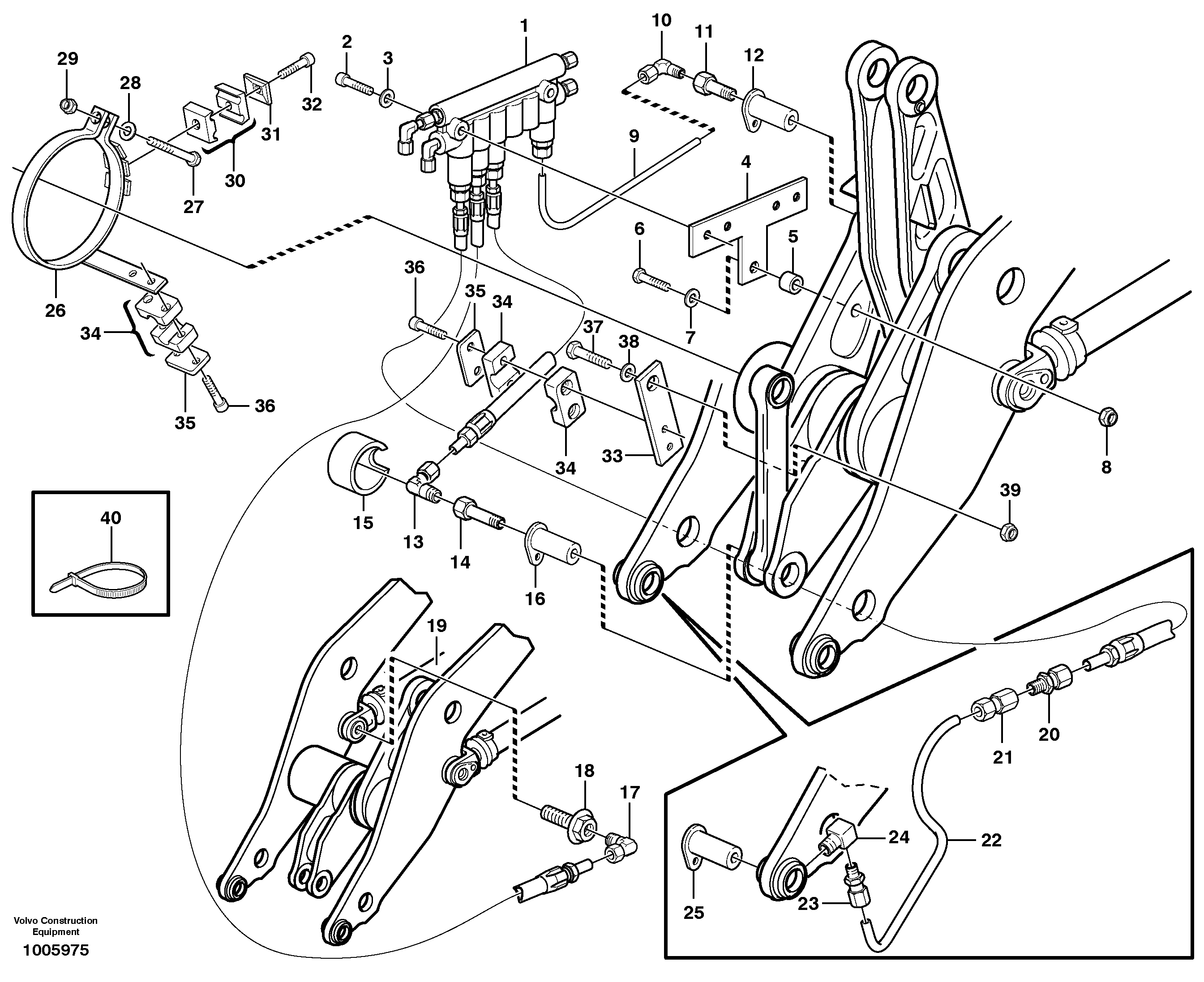 Схема запчастей Volvo L150E - 70400 Distribution block, B3 L150E S/N 6005 - 7549 S/N 63001 - 63085