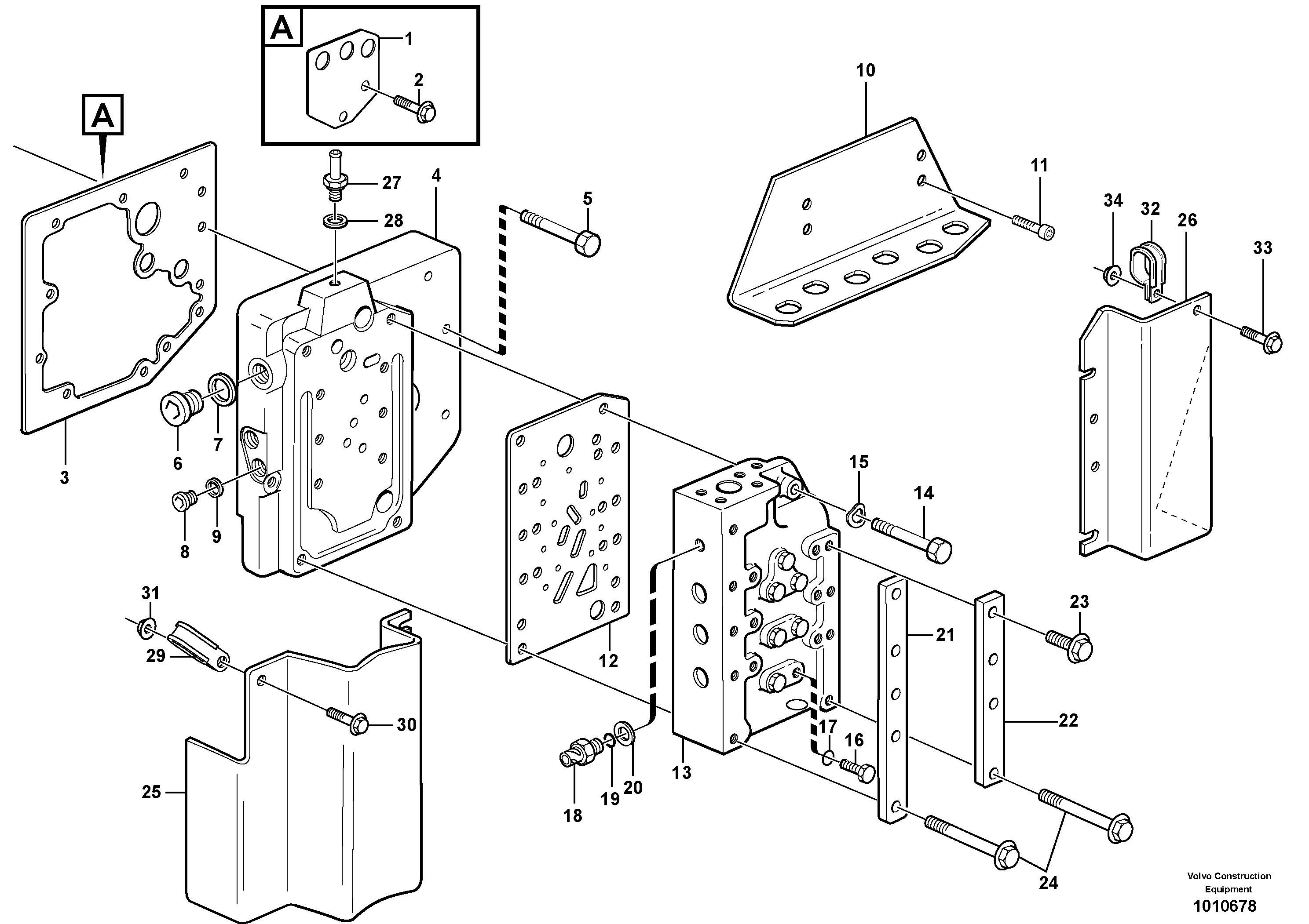 Схема запчастей Volvo L150E - 85426 Range selector valve with fitting parts L150E S/N 8001 -