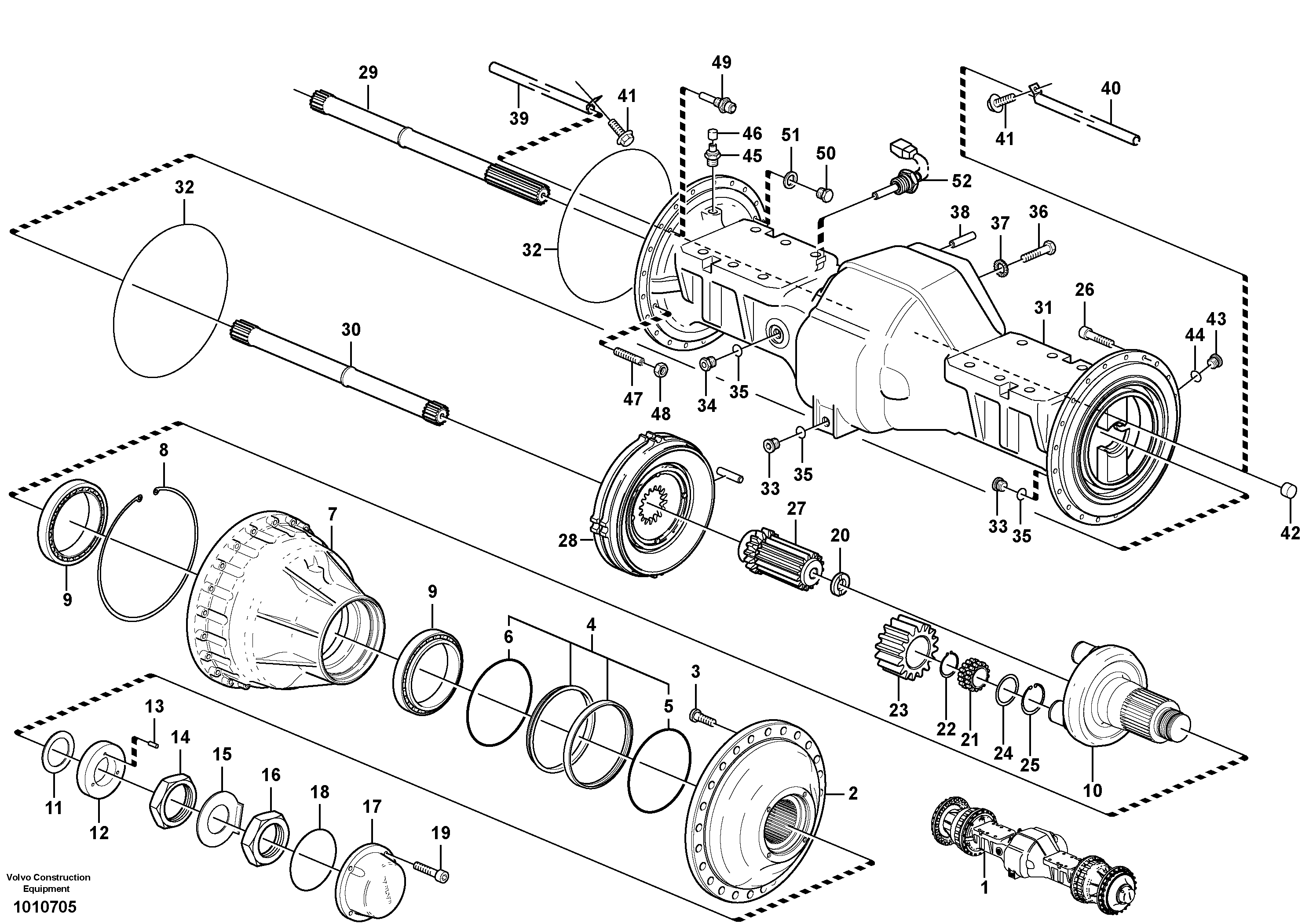 Схема запчастей Volvo L150E - 106169 Planetary axle, front L150E S/N 8001 -