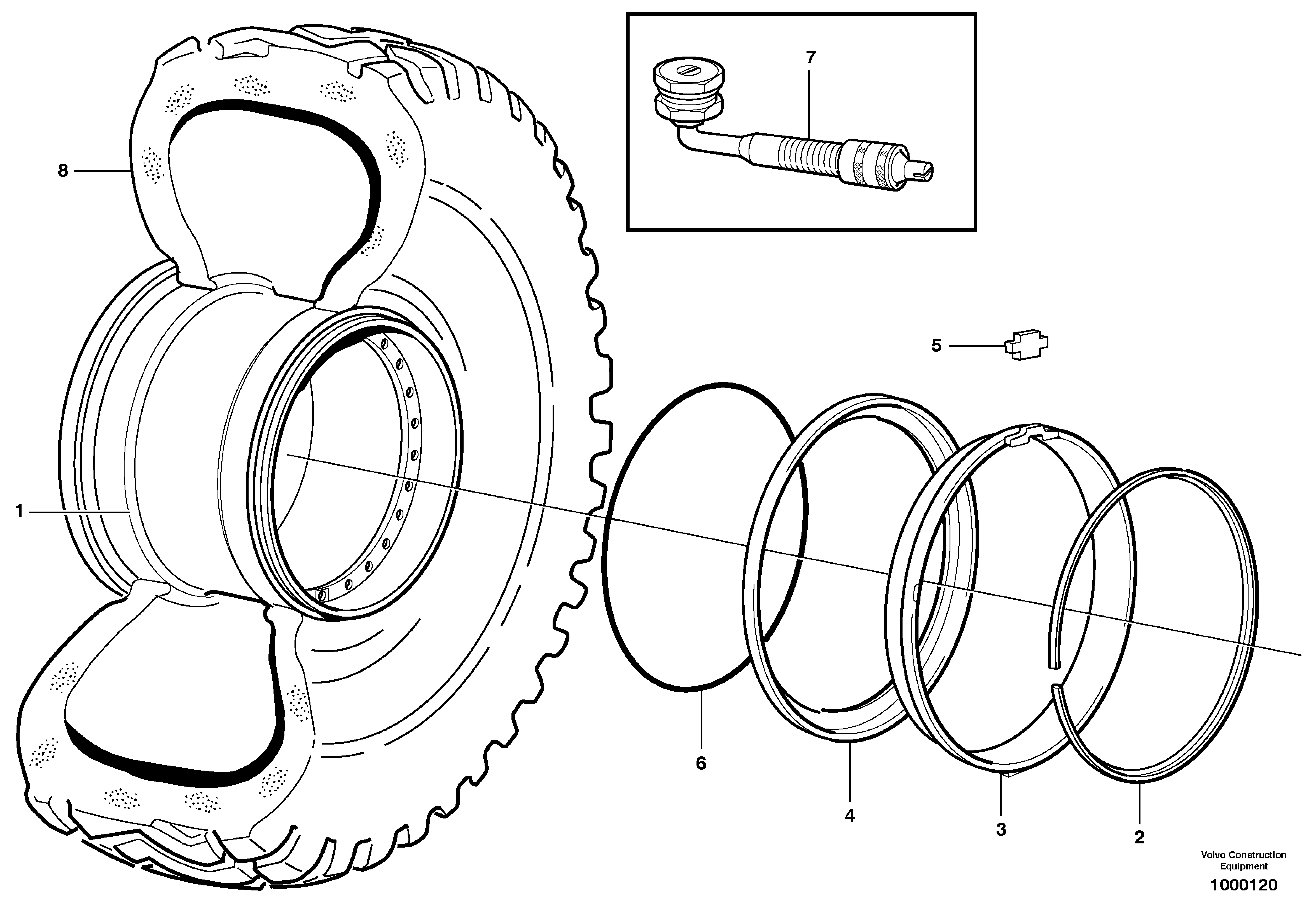 Схема запчастей Volvo L150E - 7323 Wheel L150E S/N 10002 - 11594