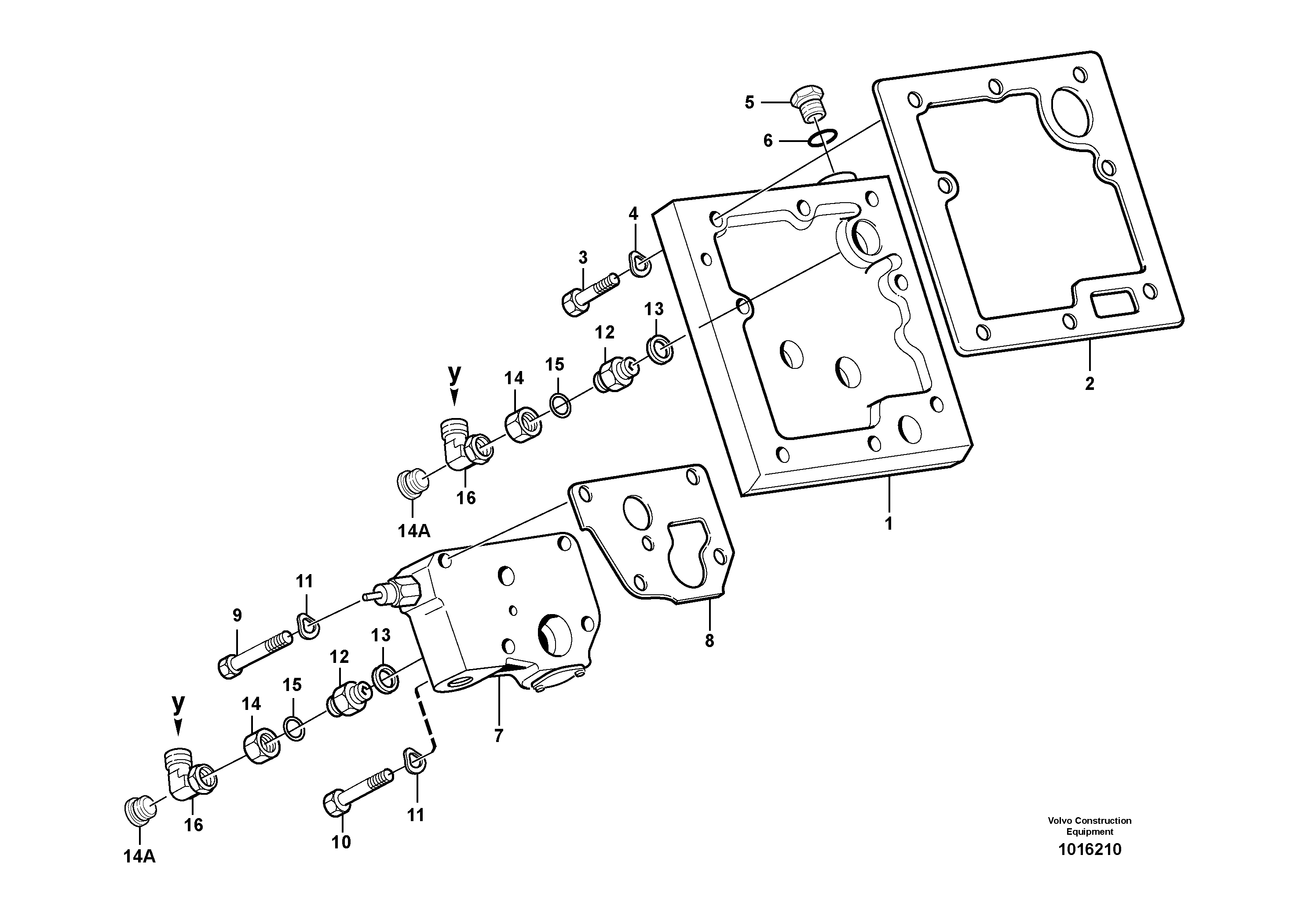 Схема запчастей Volvo L150E - 10455 Lubricating oil valve with fitting parts L150E S/N 6005 - 7549 S/N 63001 - 63085