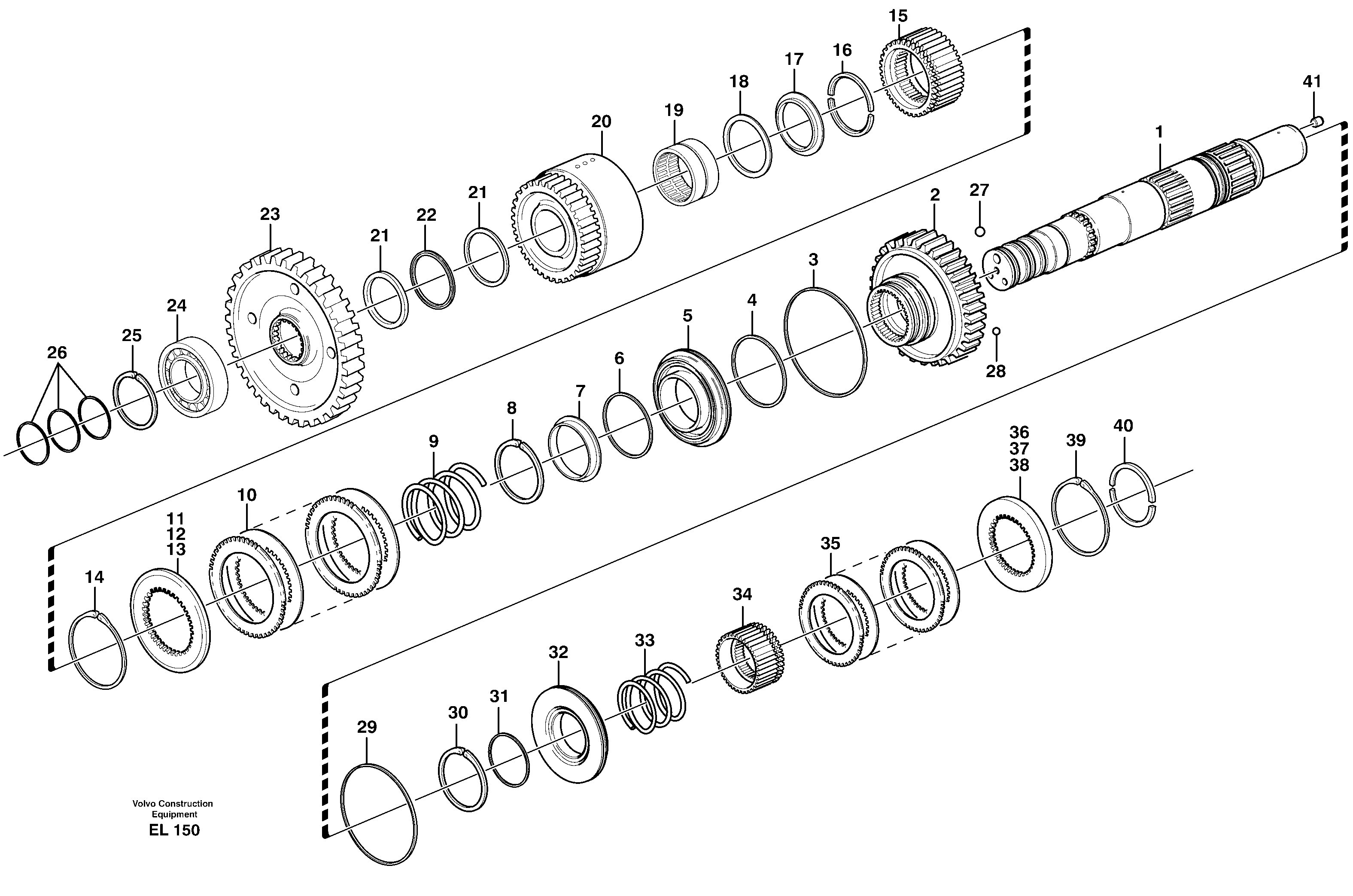 Схема запчастей Volvo L150E - 83382 Hydraulic clutch, reverse / 2nd speed L150E S/N 6005 - 7549 S/N 63001 - 63085