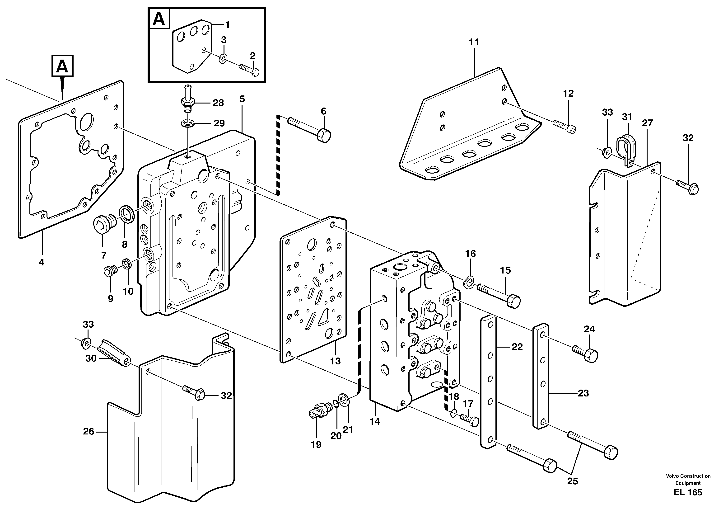 Схема запчастей Volvo L150E - 86755 Range selector valve with fitting parts L150E S/N 6005 - 7549 S/N 63001 - 63085