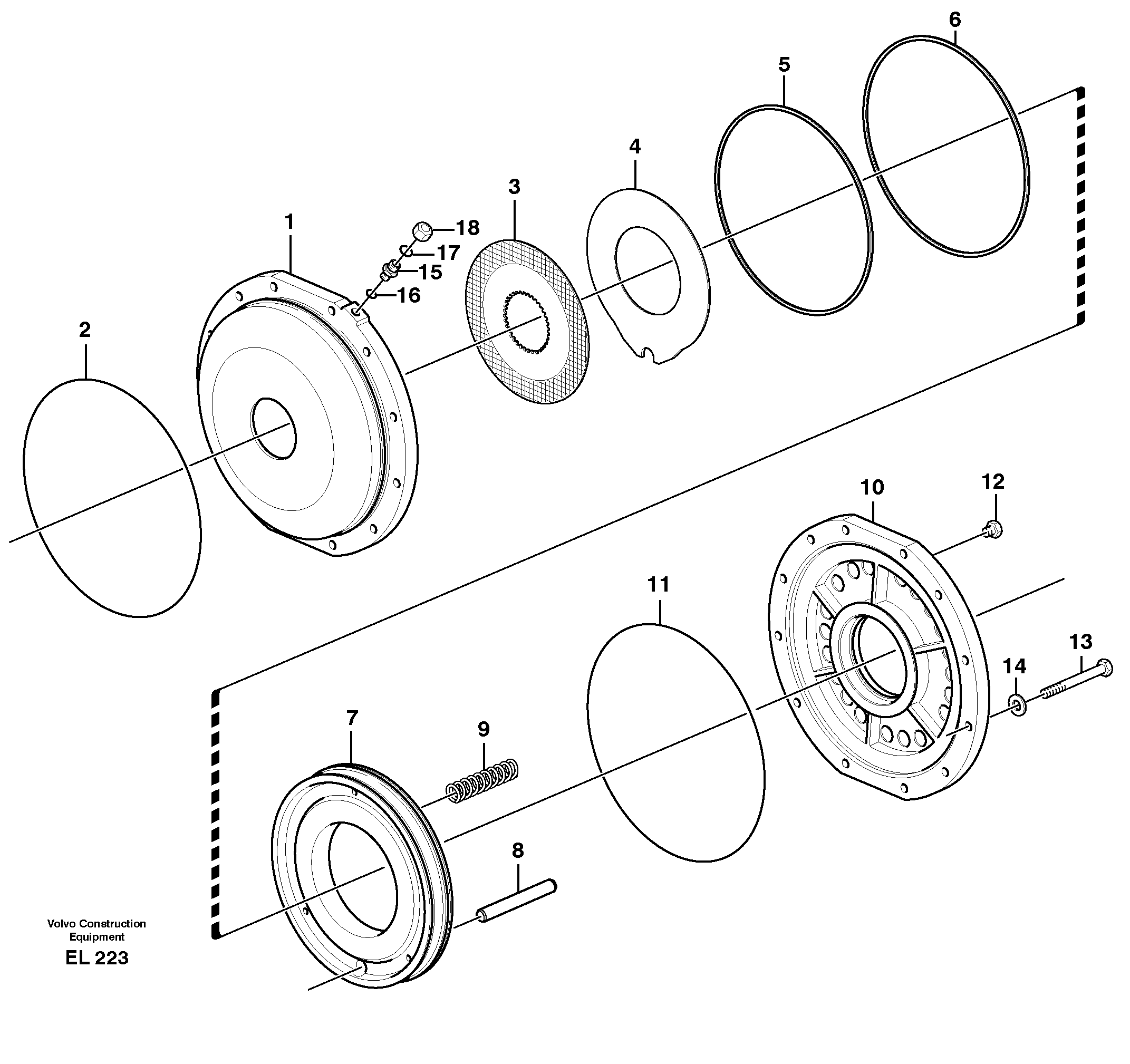 Схема запчастей Volvo L150E - 61202 Parking brake L150E S/N 6005 - 7549 S/N 63001 - 63085