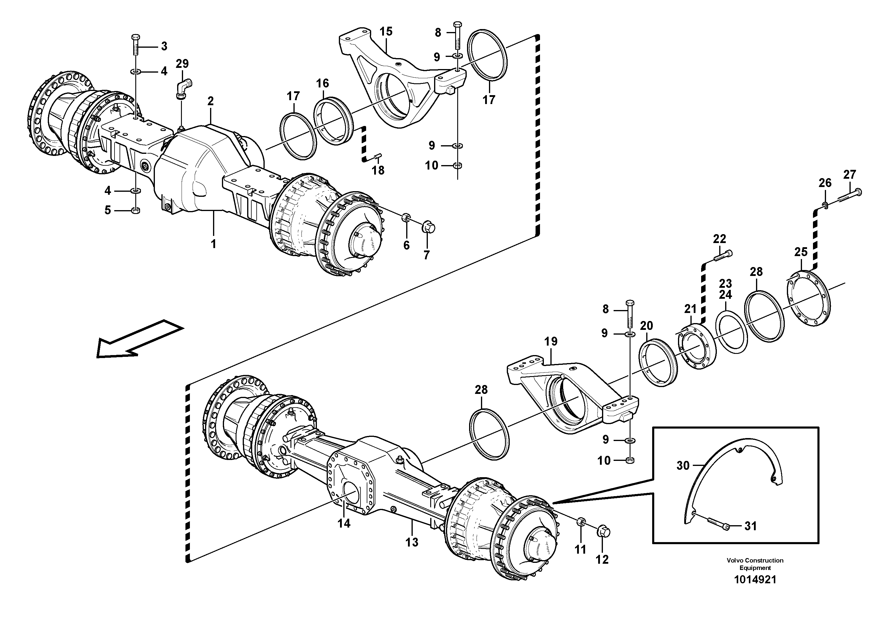 Схема запчастей Volvo L150E - 61206 Planet axles with fitting parts L150E S/N 6005 - 7549 S/N 63001 - 63085