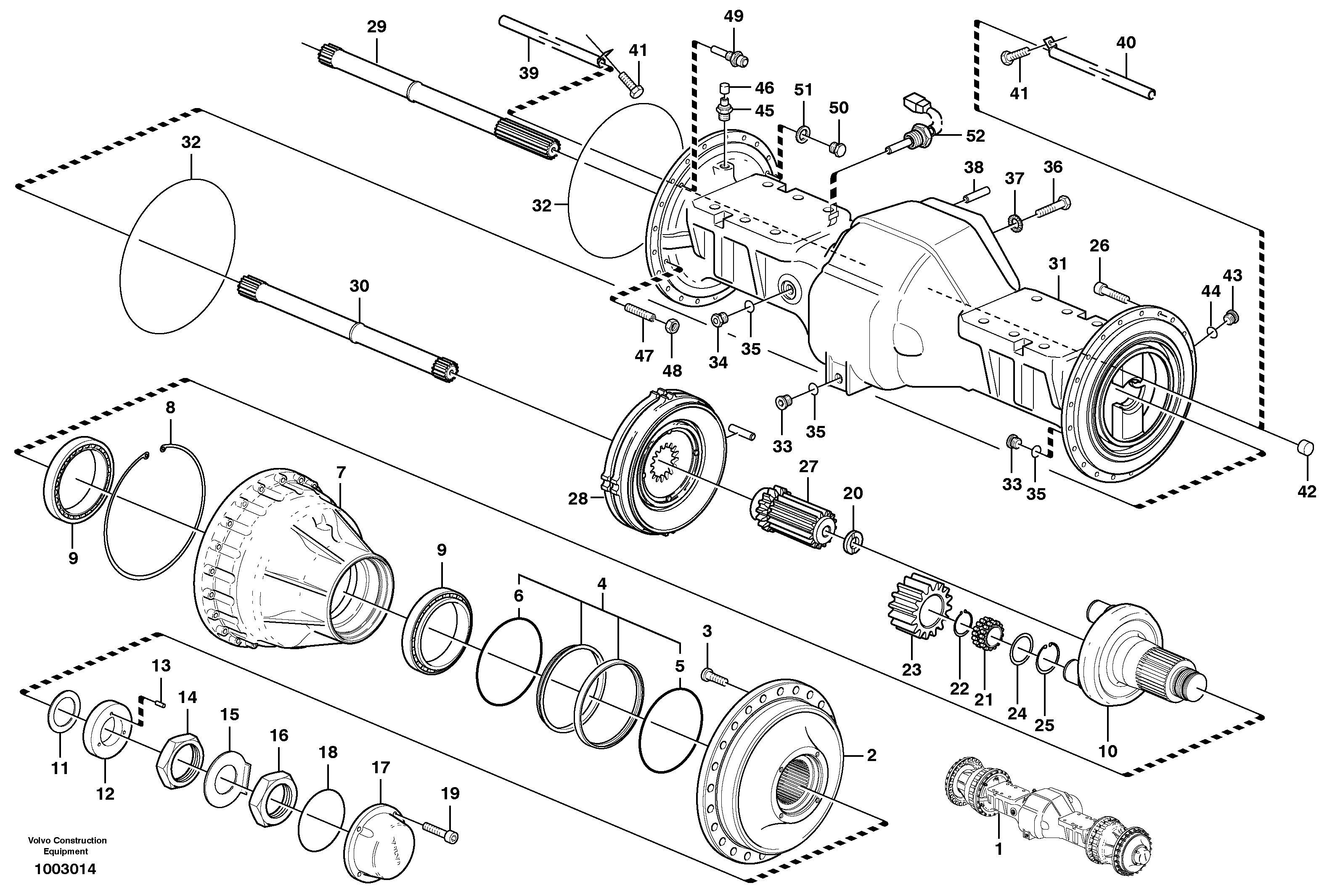 Схема запчастей Volvo L150E - 88305 Planetary axle, front L150E S/N 6005 - 7549 S/N 63001 - 63085