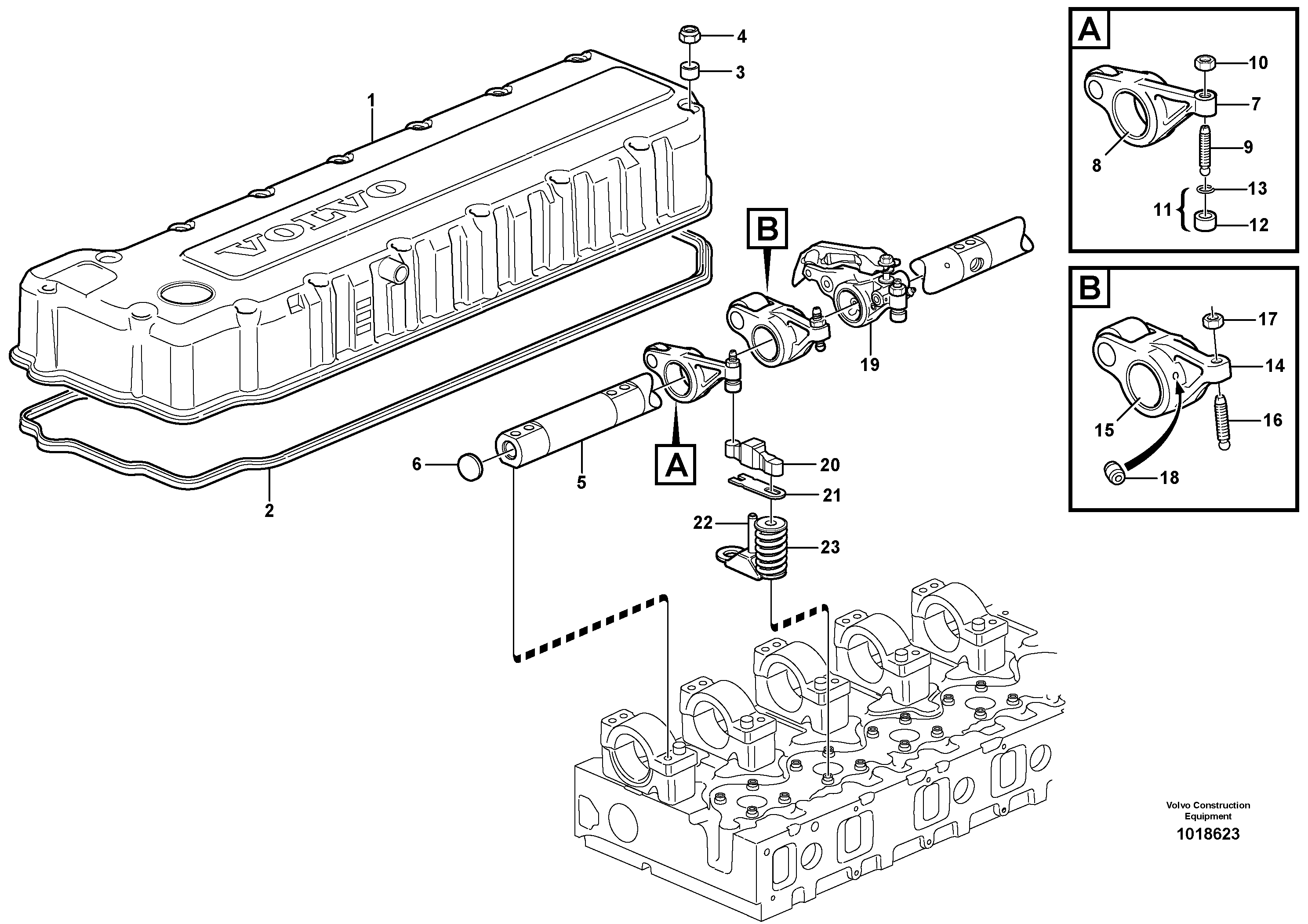 Схема запчастей Volvo L150E - 96464 Valve mechanism L150E S/N 10002 - 11594