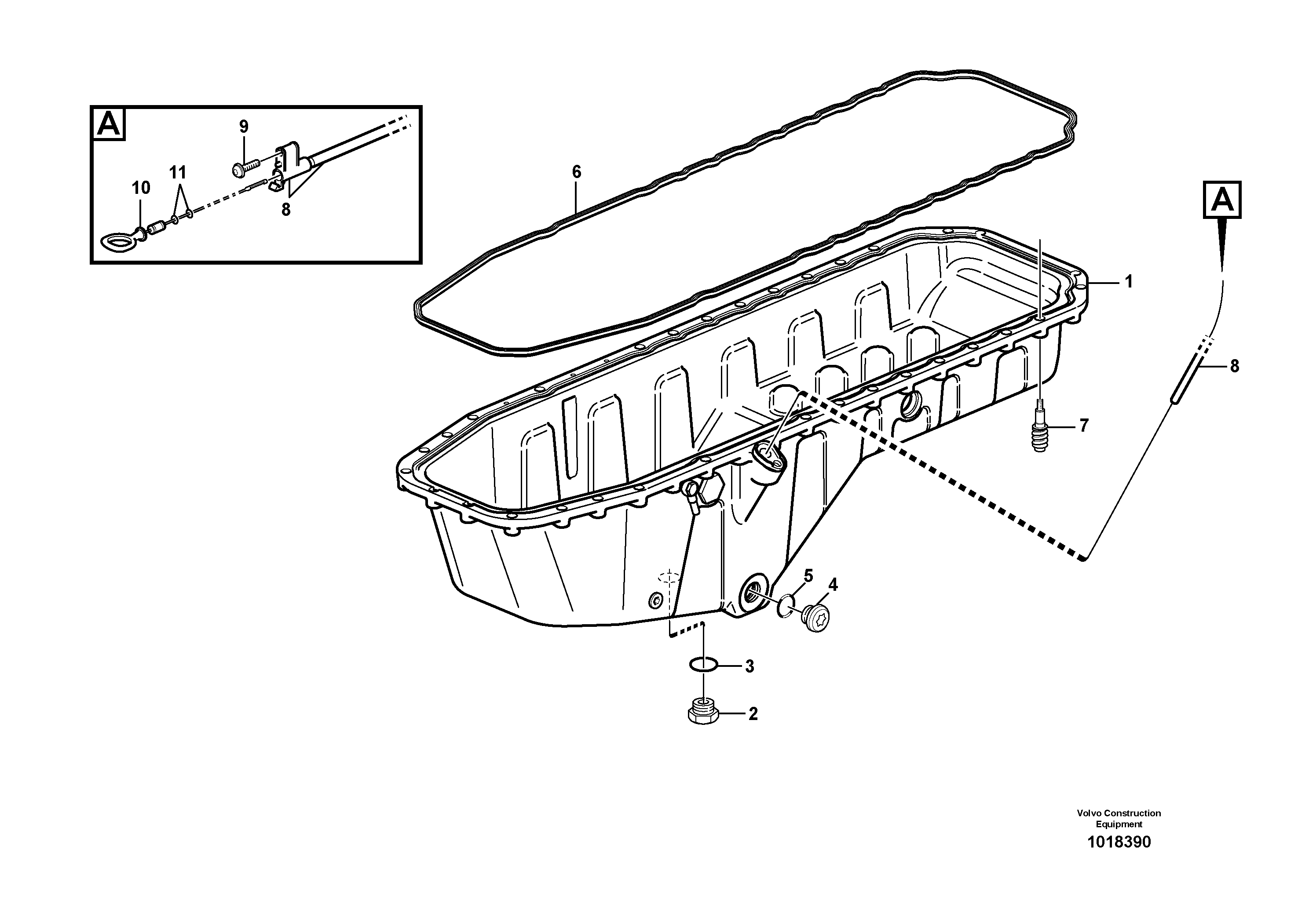 Схема запчастей Volvo L150E - 80372 Oil sump with mounting parts L150E S/N 10002 - 11594