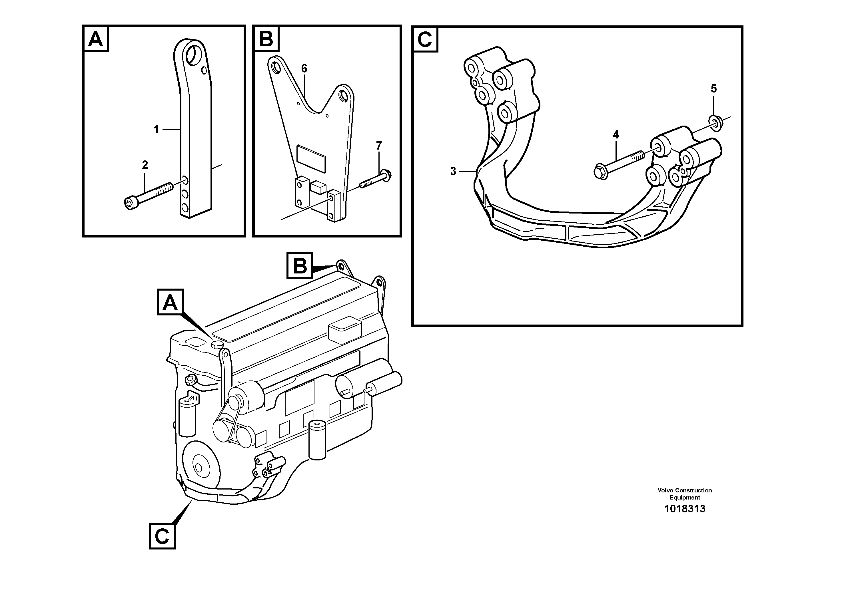 Схема запчастей Volvo L150E - 2867 Установка двигателя L150E S/N 10002 - 11594