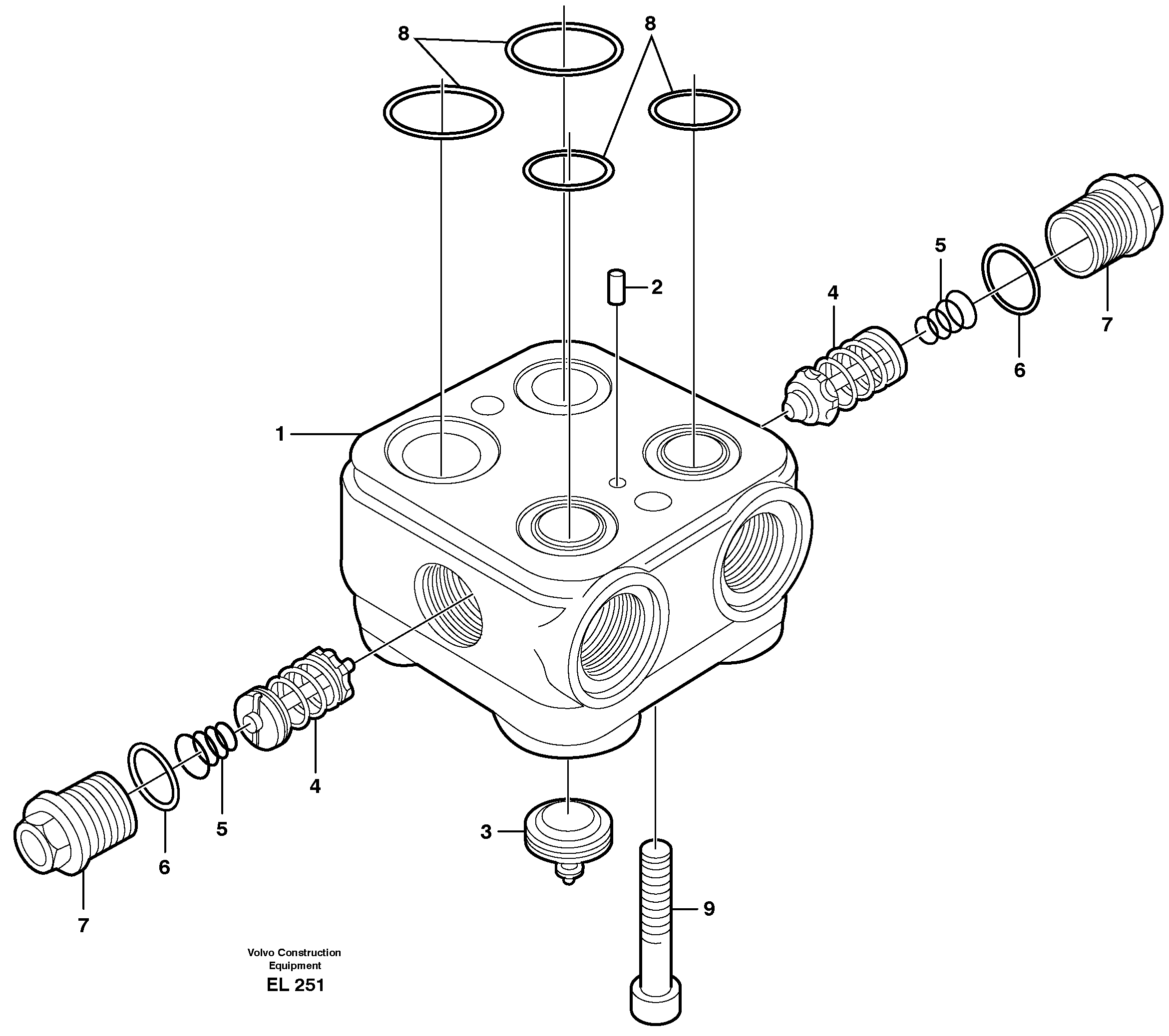 Схема запчастей Volvo L150E - 4384 Valve body L150E S/N 8001 -
