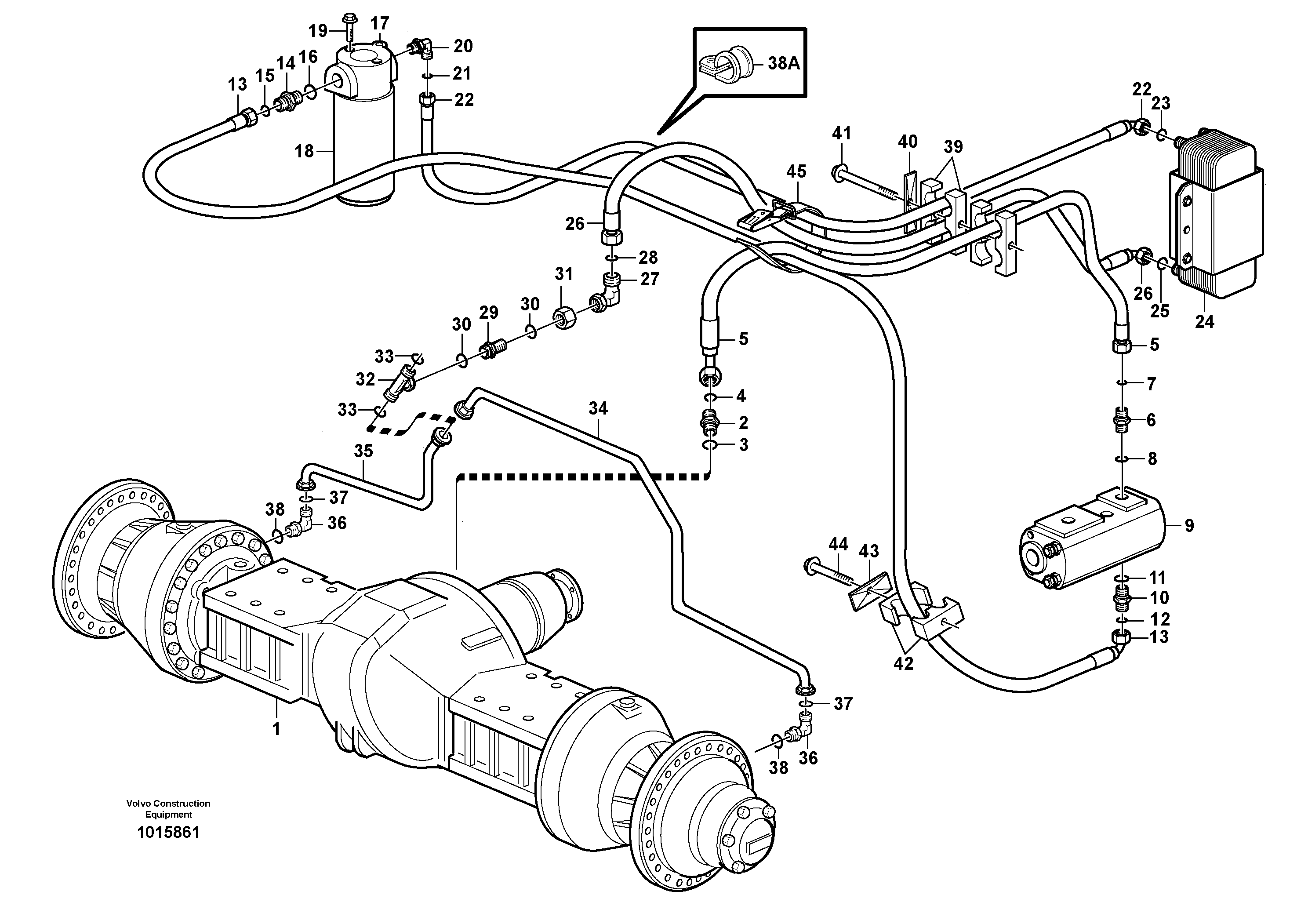 Схема запчастей Volvo L150E - 61842 Oil cooler, forword, pump circuit L150E S/N 6005 - 7549 S/N 63001 - 63085