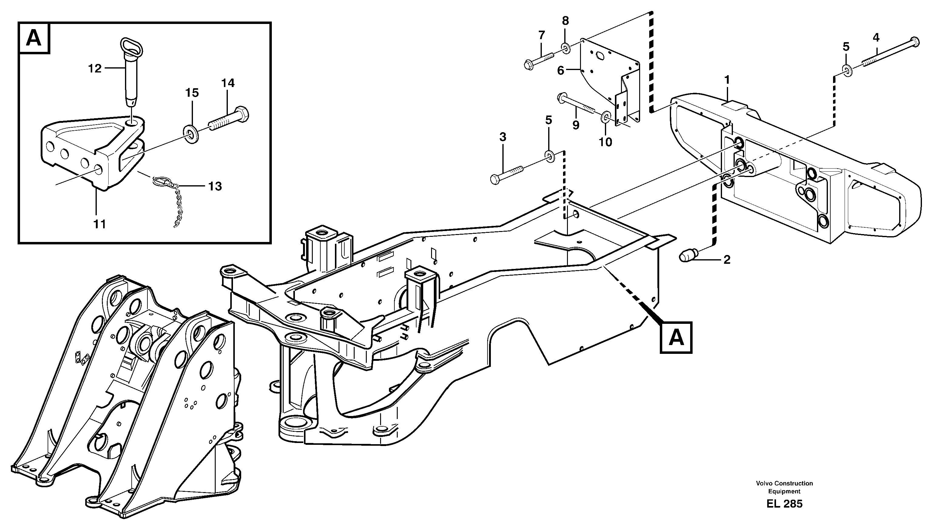 Схема запчастей Volvo L150E - 5025 Rear hitch and counterweight L150E S/N 8001 -