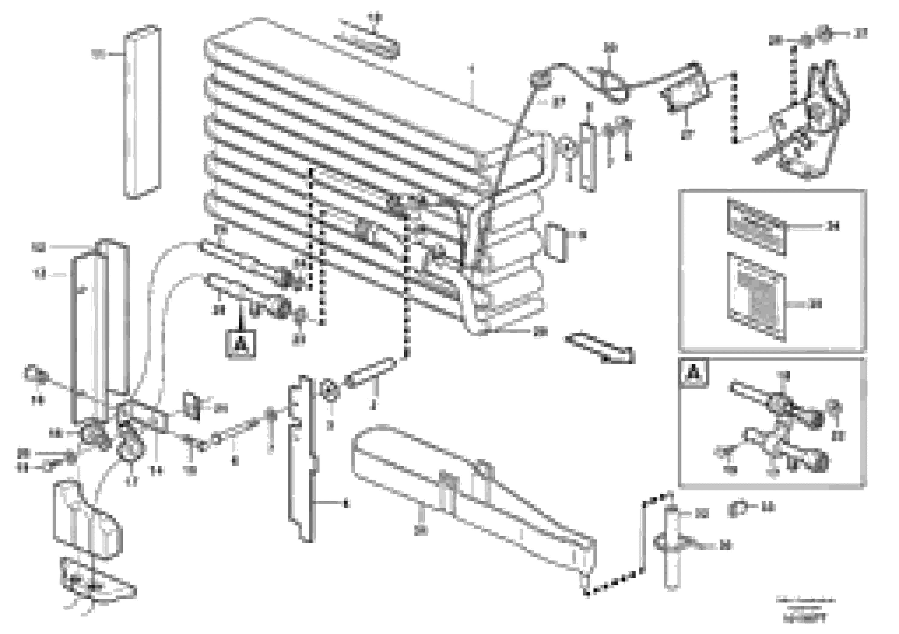 Схема запчастей Volvo L150E - 25430 Evaporator for cooling agent R134a with fitting parts L150E S/N 10002 - 11594