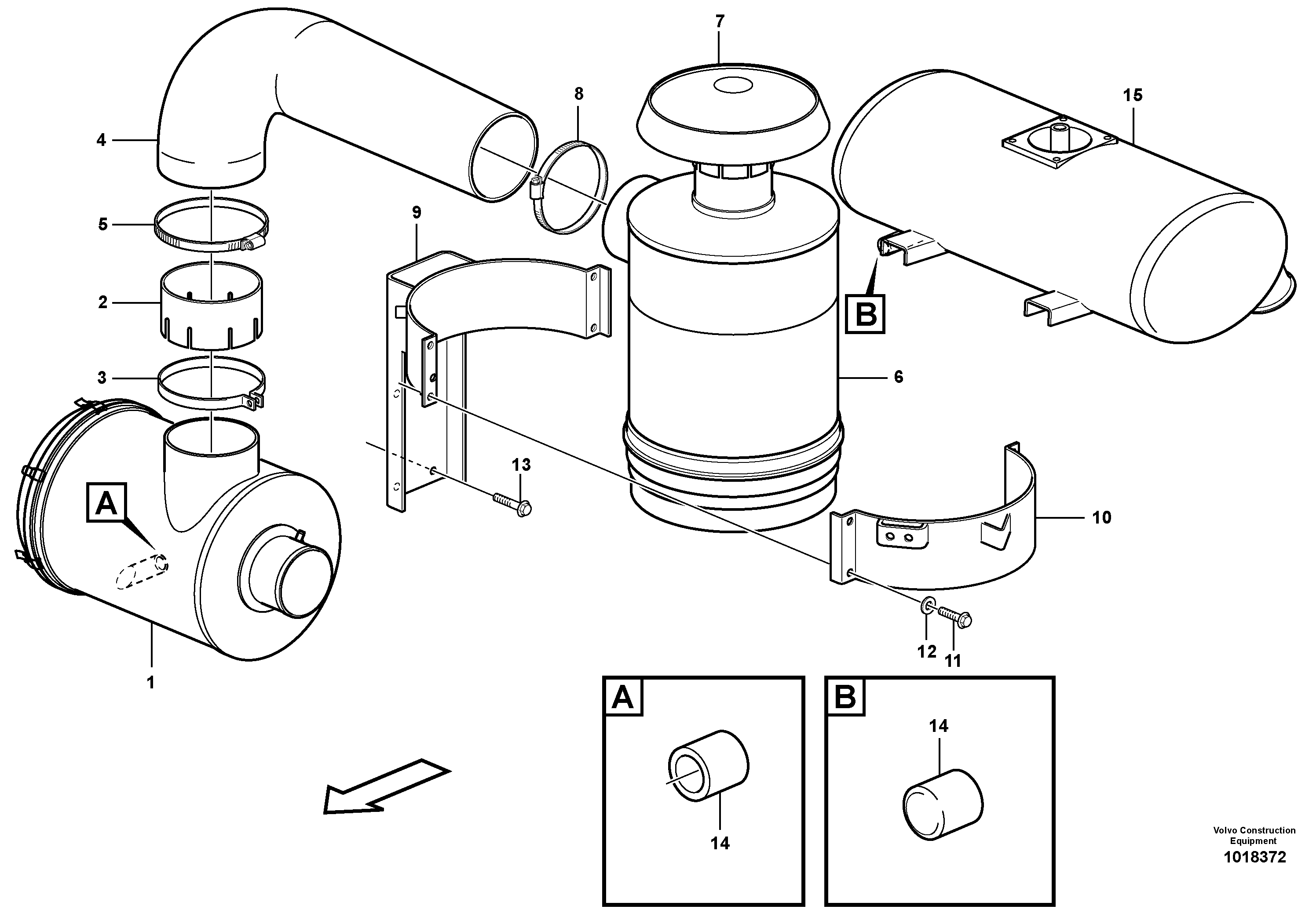 Схема запчастей Volvo L150E - 3420 Oil-bath precleaner L150E S/N 10002 - 11594