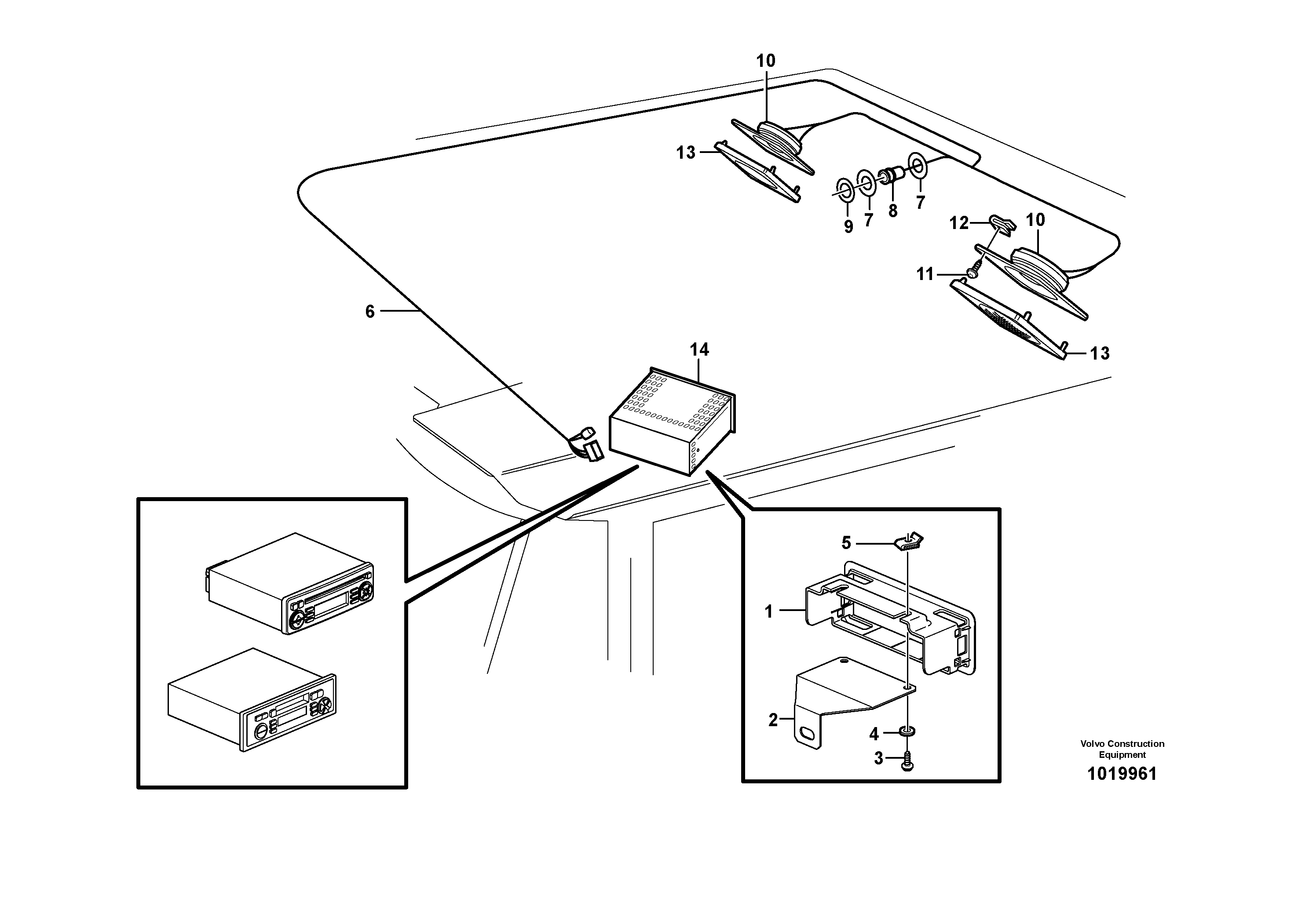 Схема запчастей Volvo L150E - 8160 Radio bracket L150E S/N 10002 - 11594