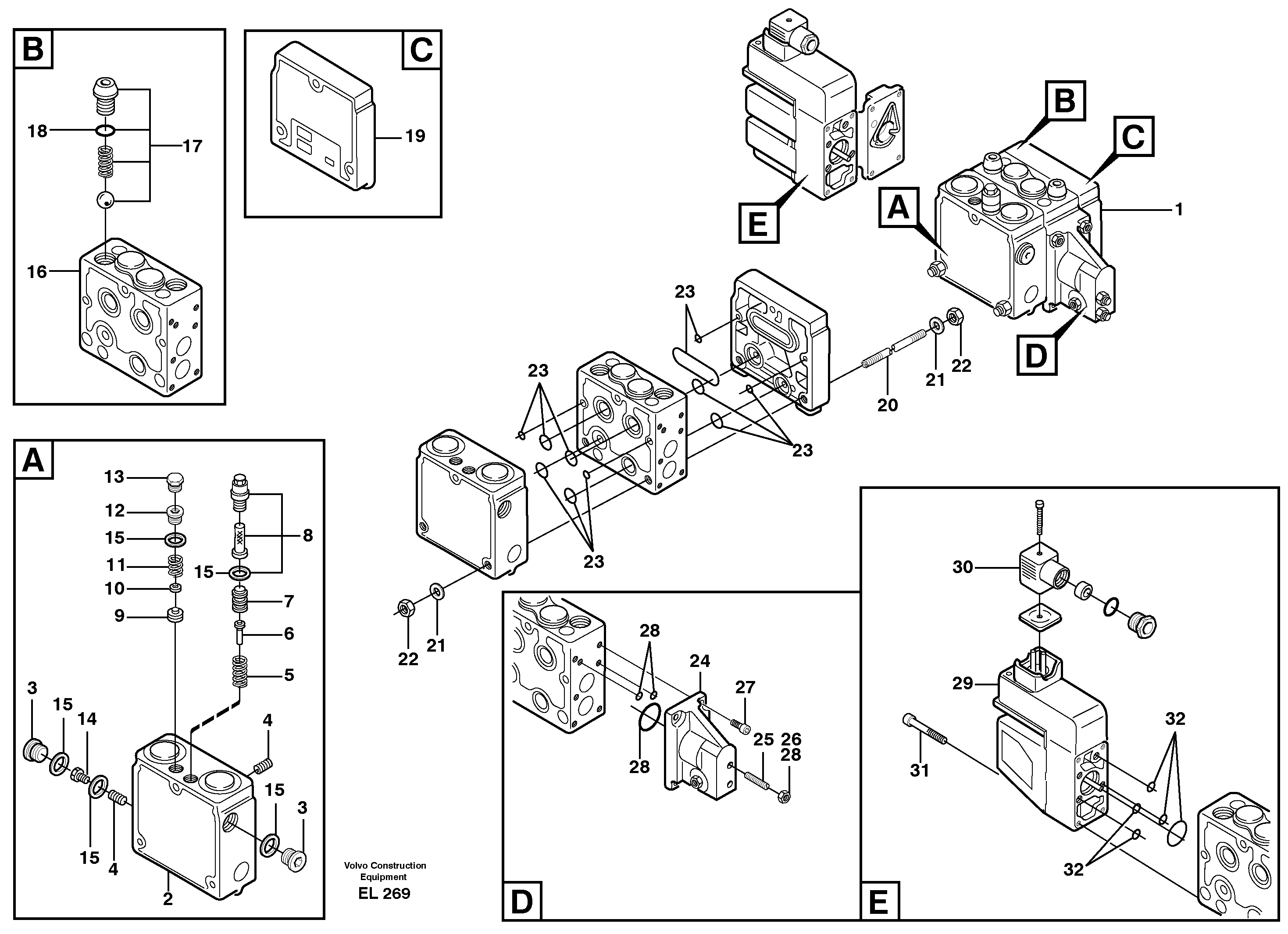 Схема запчастей Volvo L150E - 104119 Relief valve L150E S/N 6005 - 7549 S/N 63001 - 63085