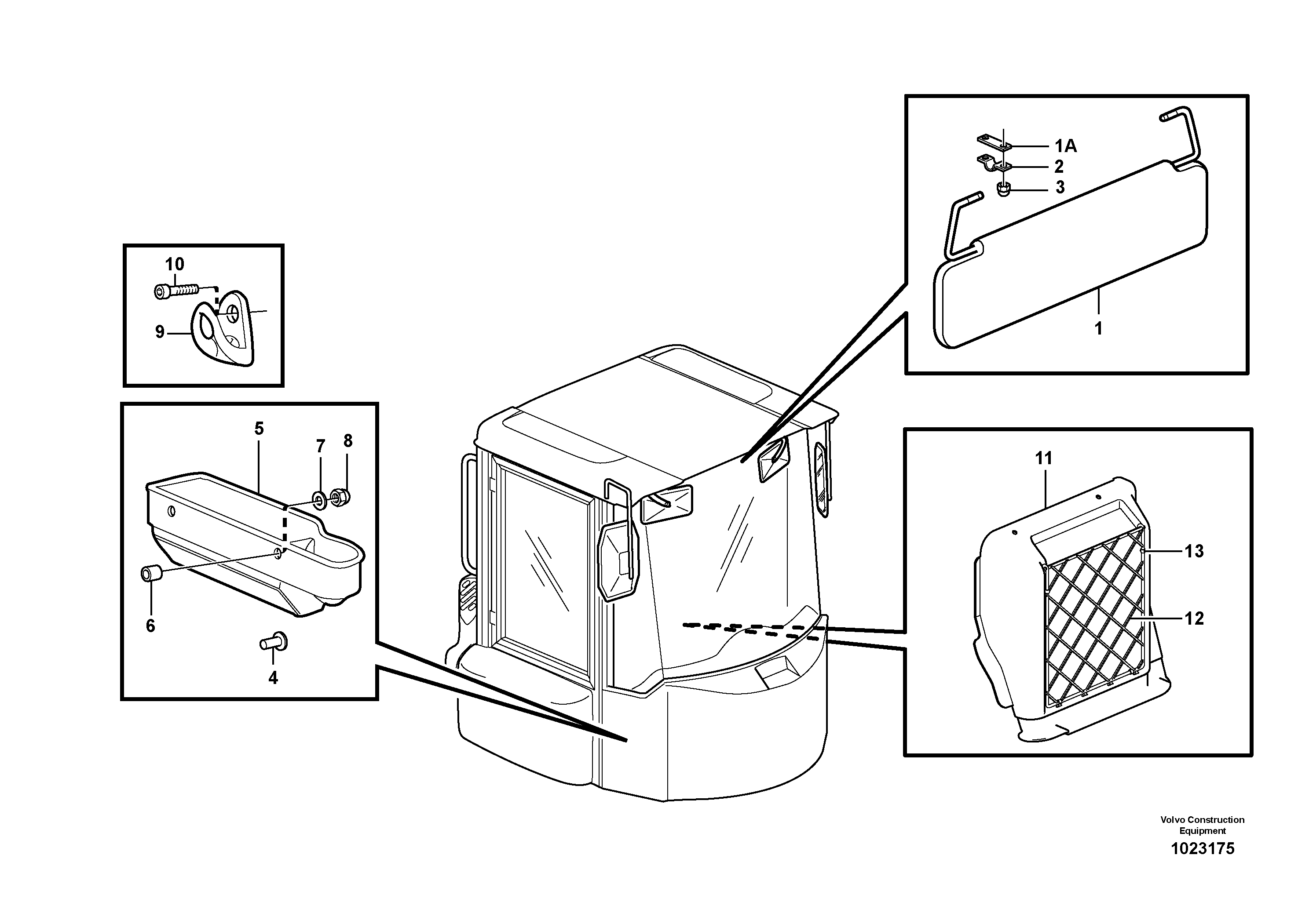 Схема запчастей Volvo L150E - 7073 Interior components L150E S/N 10002 - 11594