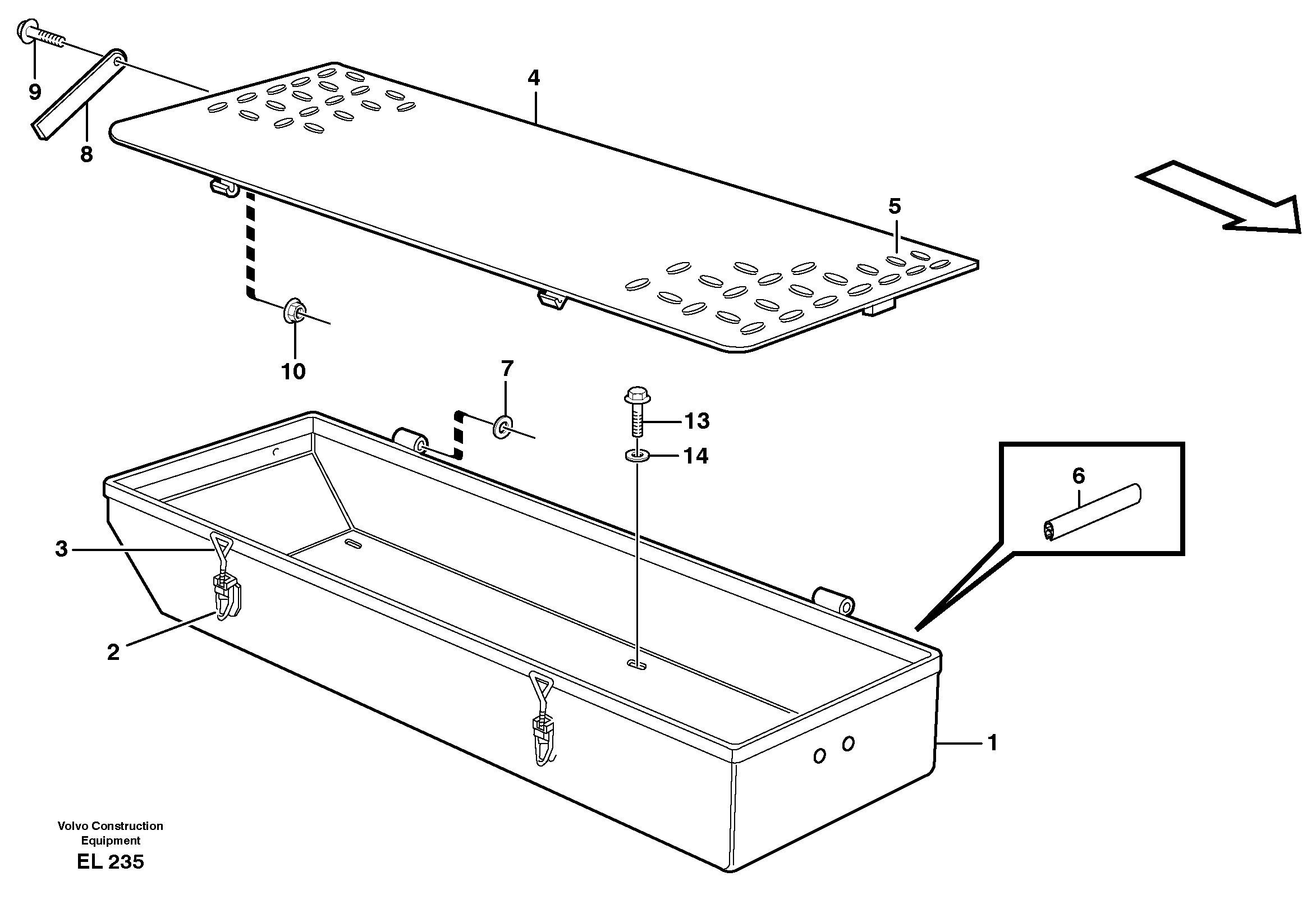 Схема запчастей Volvo L150E - 26821 Toolbox L150E S/N 10002 - 11594