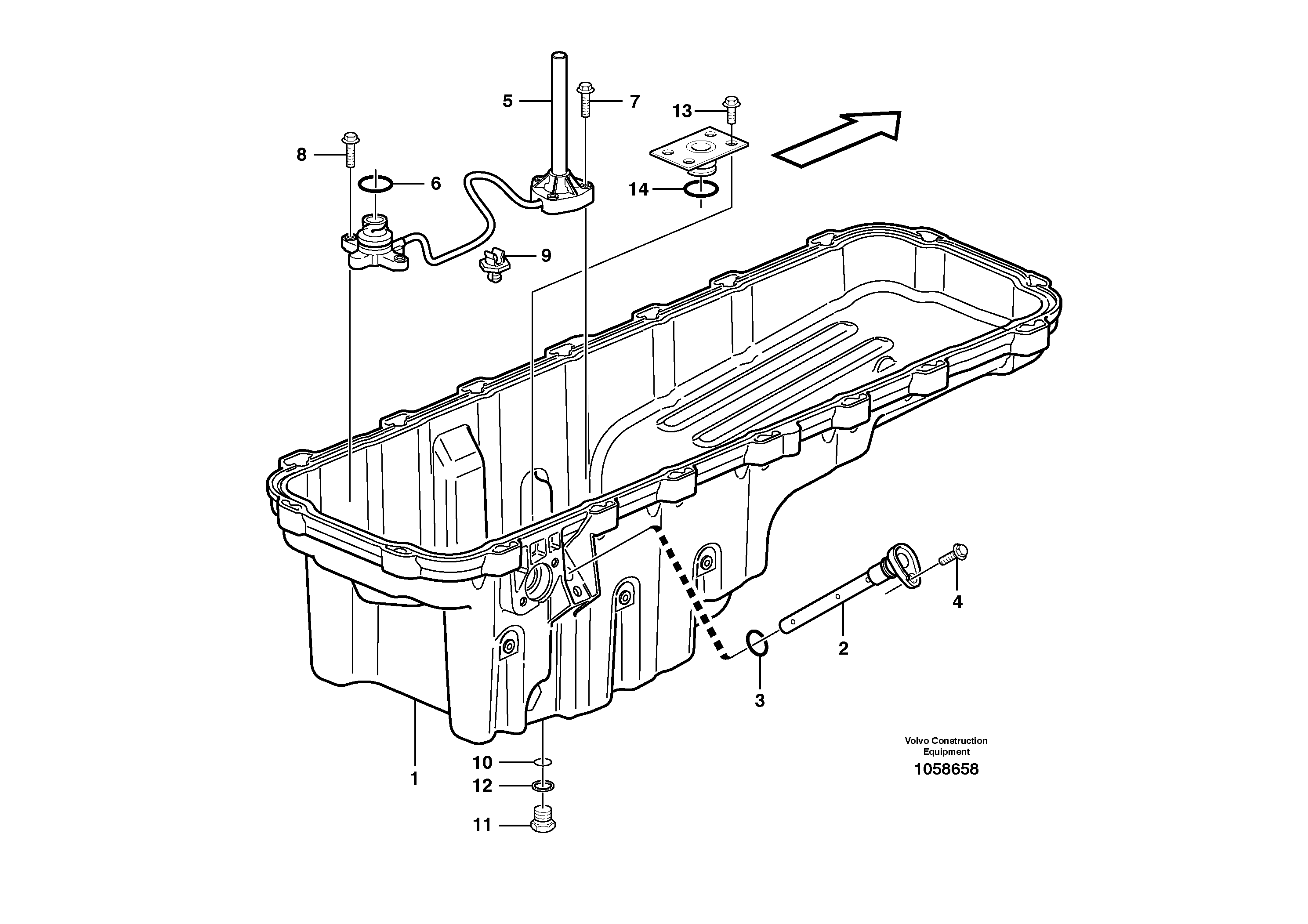 Схема запчастей Volvo L150E - 101628 Oil sump L150E S/N 8001 -