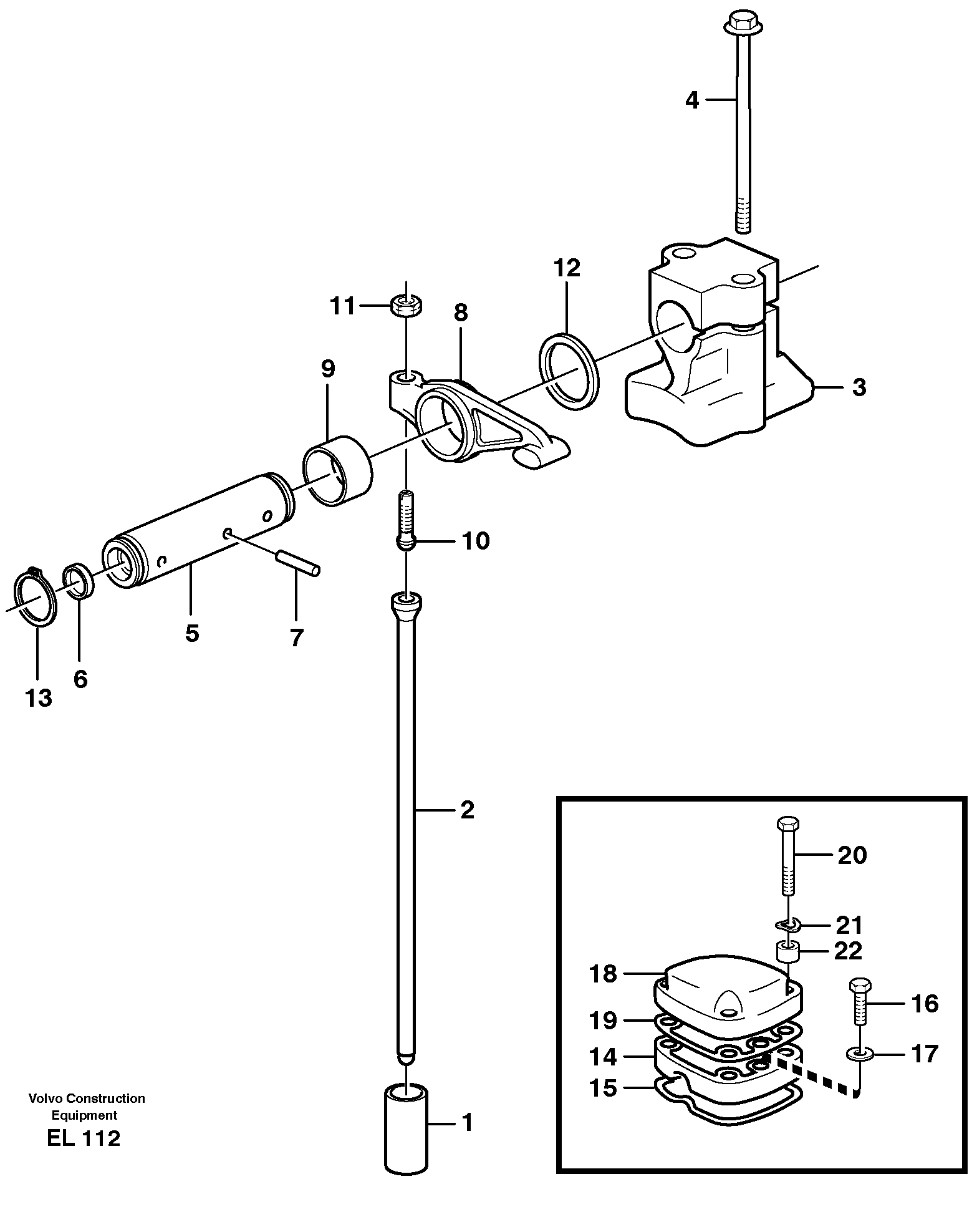 Схема запчастей Volvo L150E - 53059 Valve mechanism L150E S/N 6005 - 7549 S/N 63001 - 63085