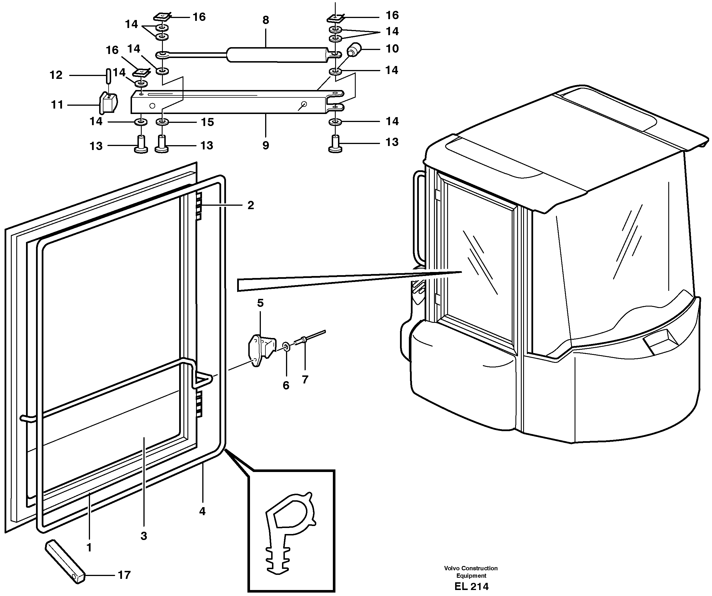 Схема запчастей Volvo L150E - 59401 Windows L150E S/N 6005 - 7549 S/N 63001 - 63085