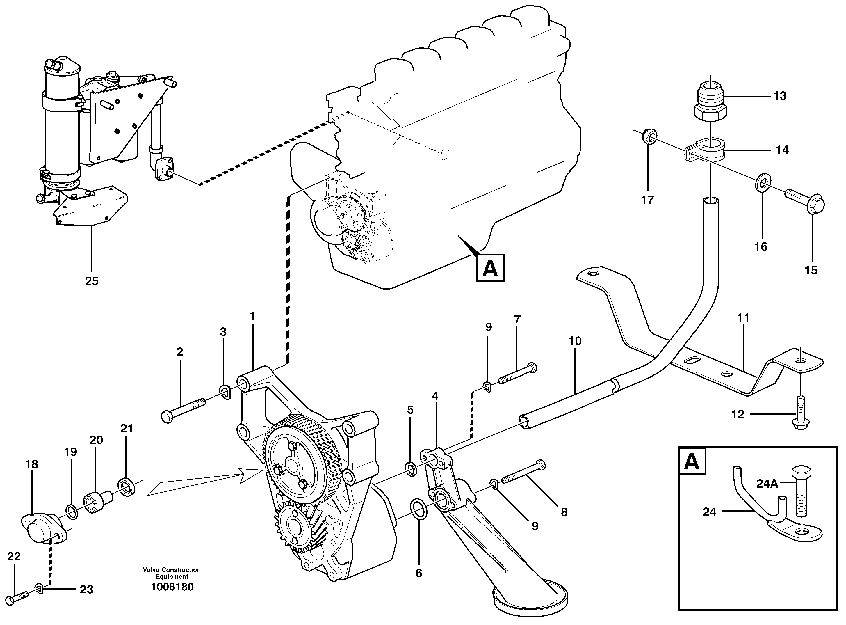 Схема запчастей Volvo L150E - 55223 Система масляной смазки L150E S/N 6005 - 7549 S/N 63001 - 63085