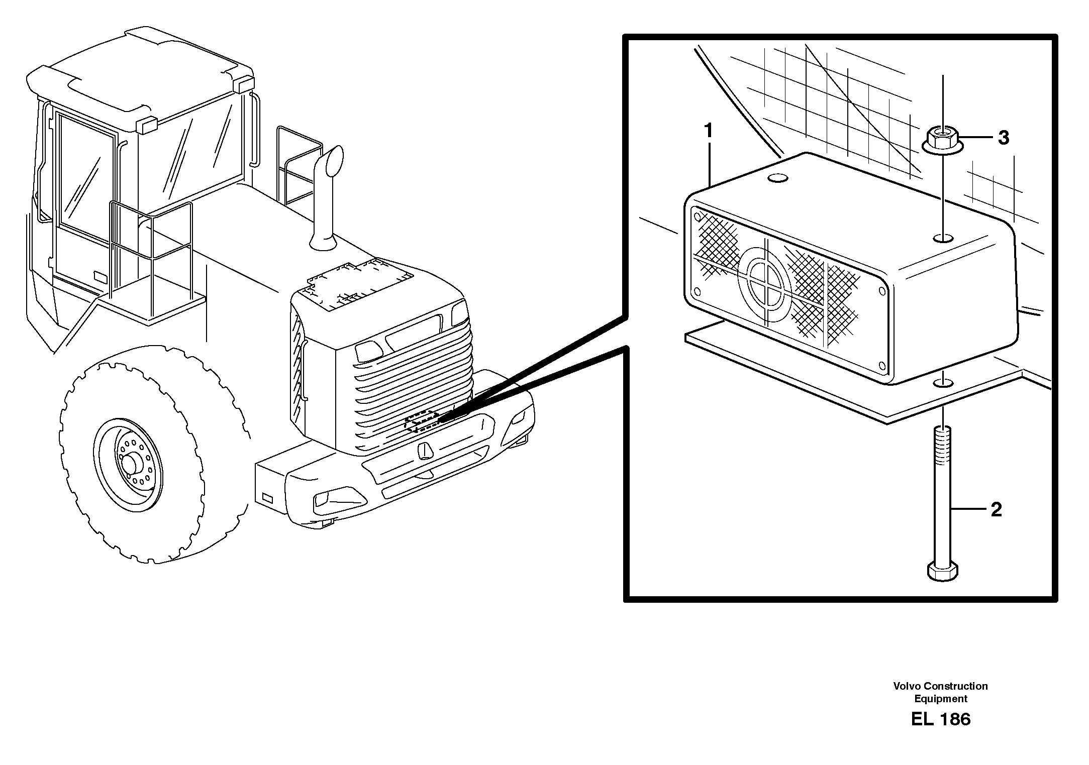 Схема запчастей Volvo L150E - 3054 Back-up warning unit L150E S/N 10002 - 11594