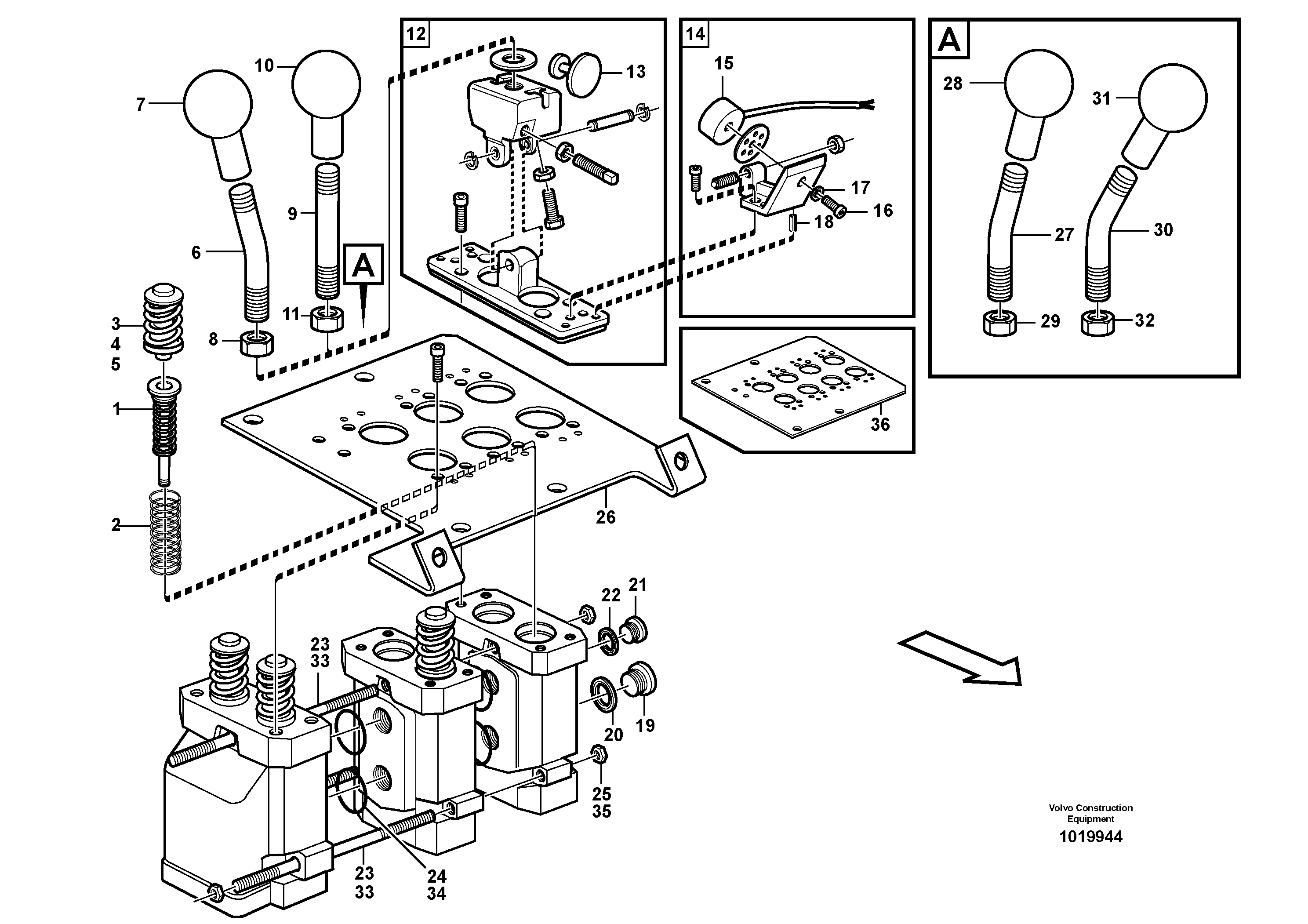 Схема запчастей Volvo L150E - 97573 Servo valve L150E S/N 10002 - 11594