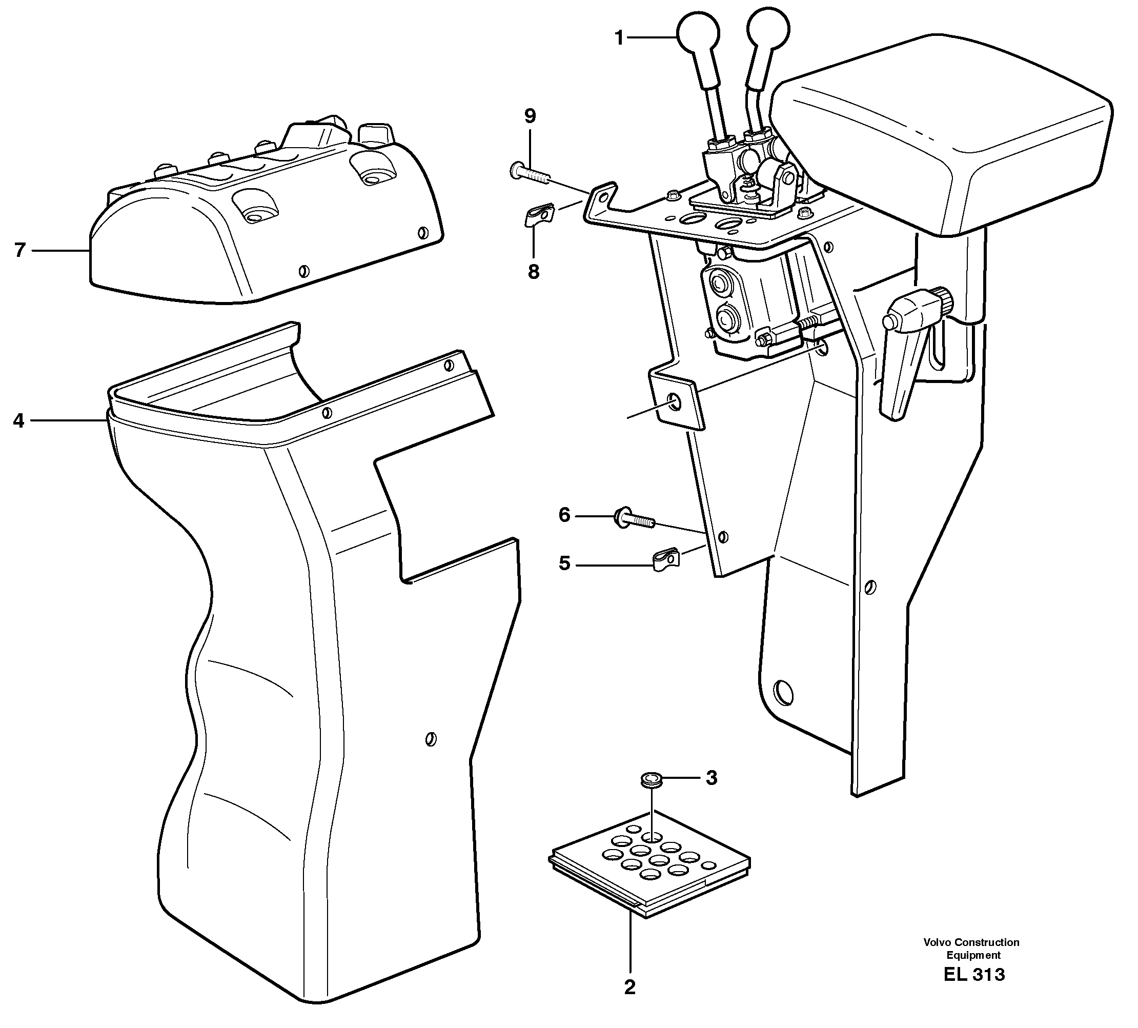 Схема запчастей Volvo L150E - 5191 Cover for servo valves L150E S/N 8001 -