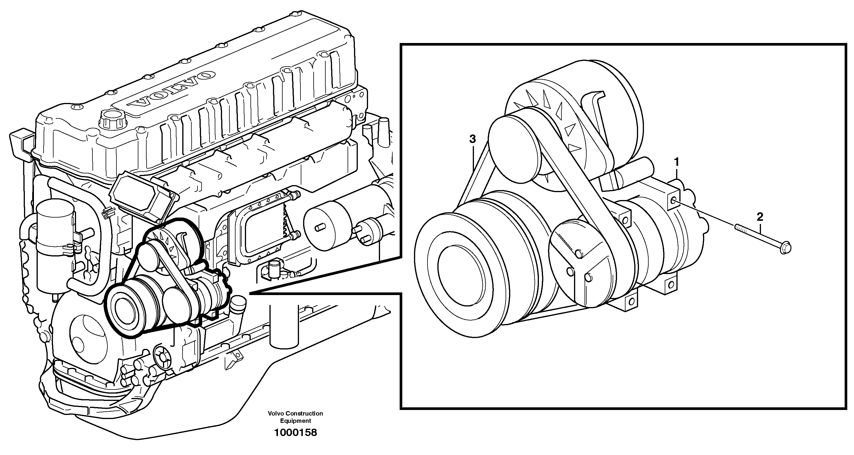 Схема запчастей Volvo L150E - 59425 Compressor for cooling agent R134a with fitting parts L150E S/N 6005 - 7549 S/N 63001 - 63085