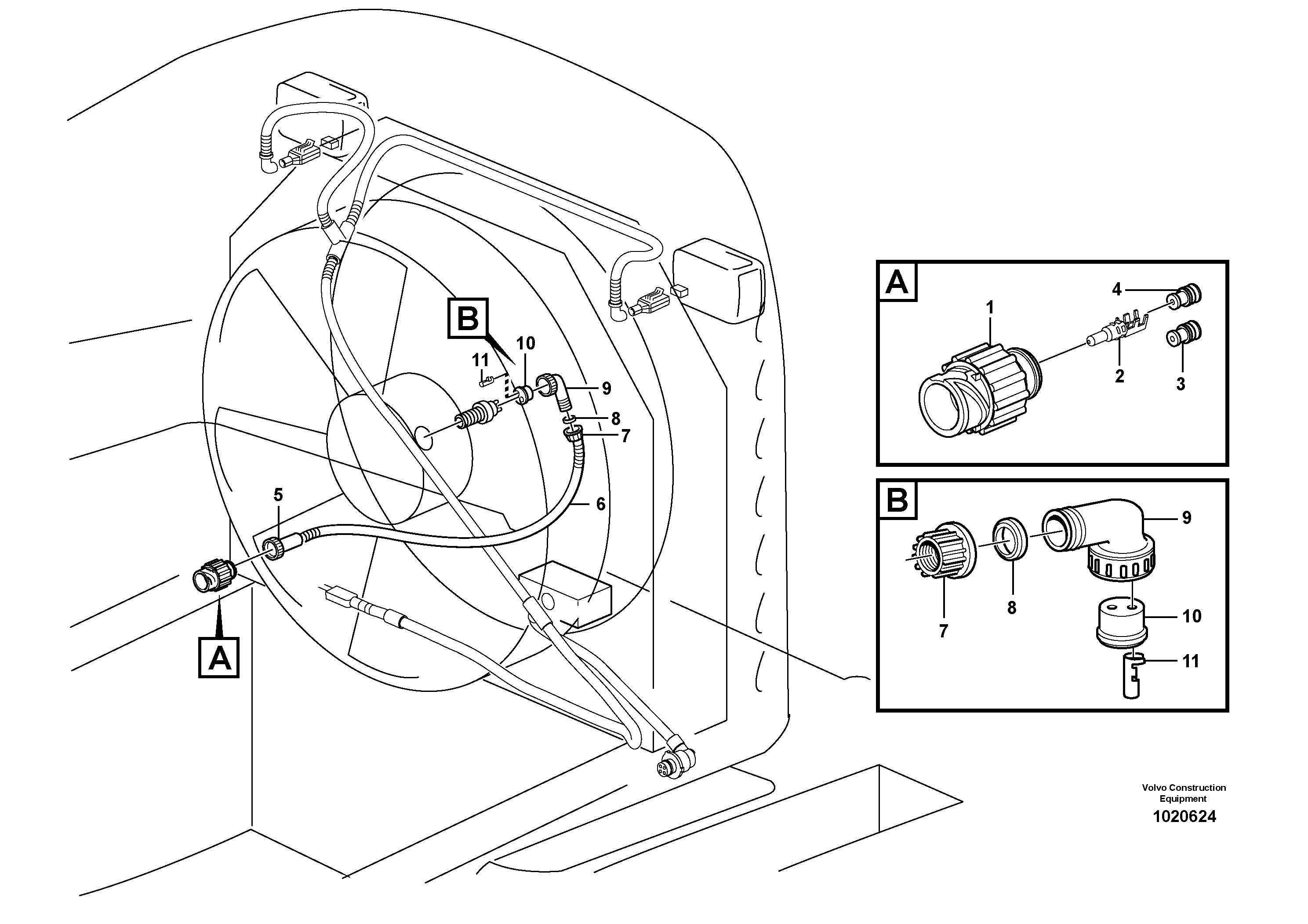 Схема запчастей Volvo L150E - 29782 Cable harness, fan L150E S/N 10002 - 11594