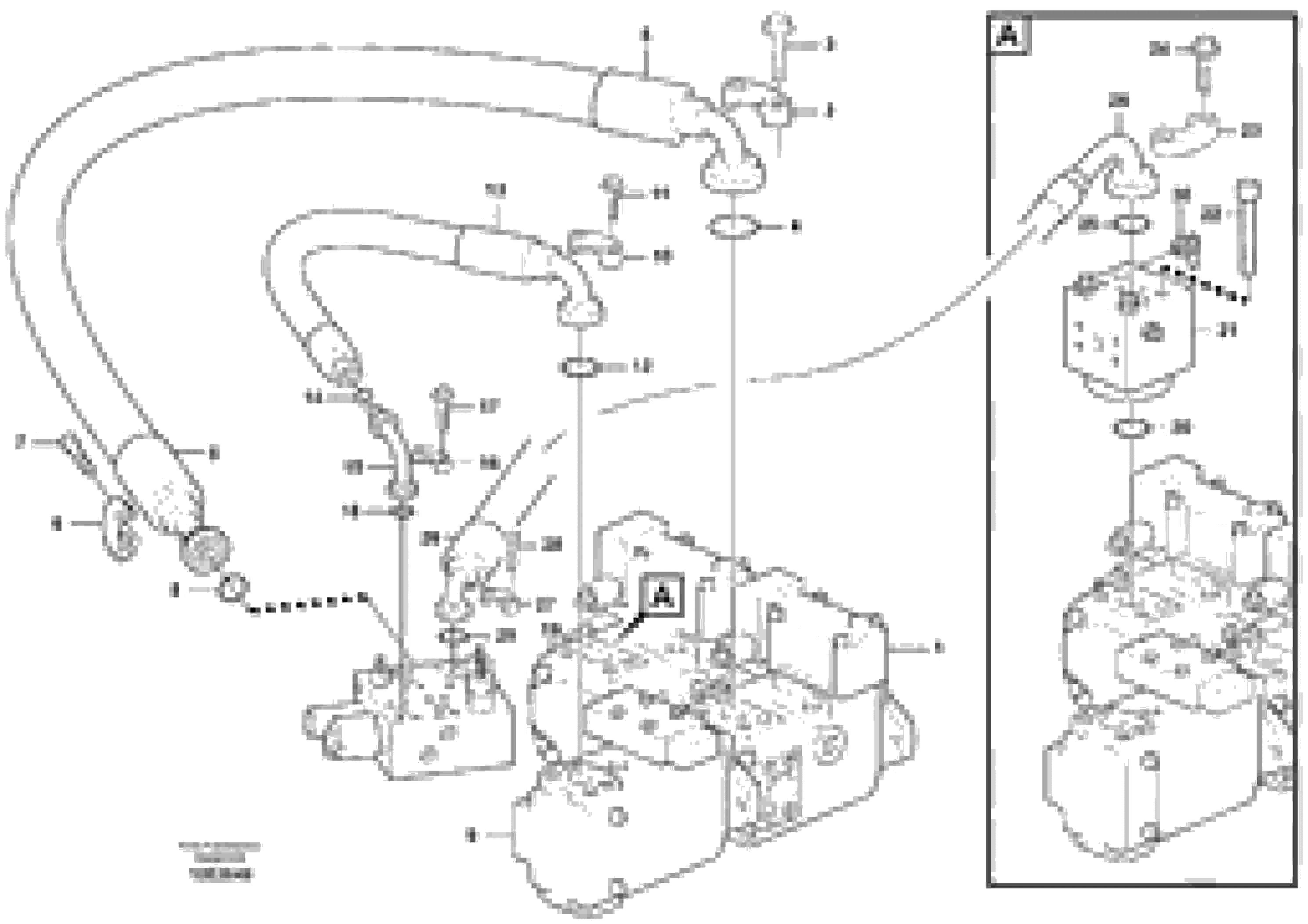 Схема запчастей Volvo L150E - 64088 Feed line, pump - central block L150E S/N 8001 -