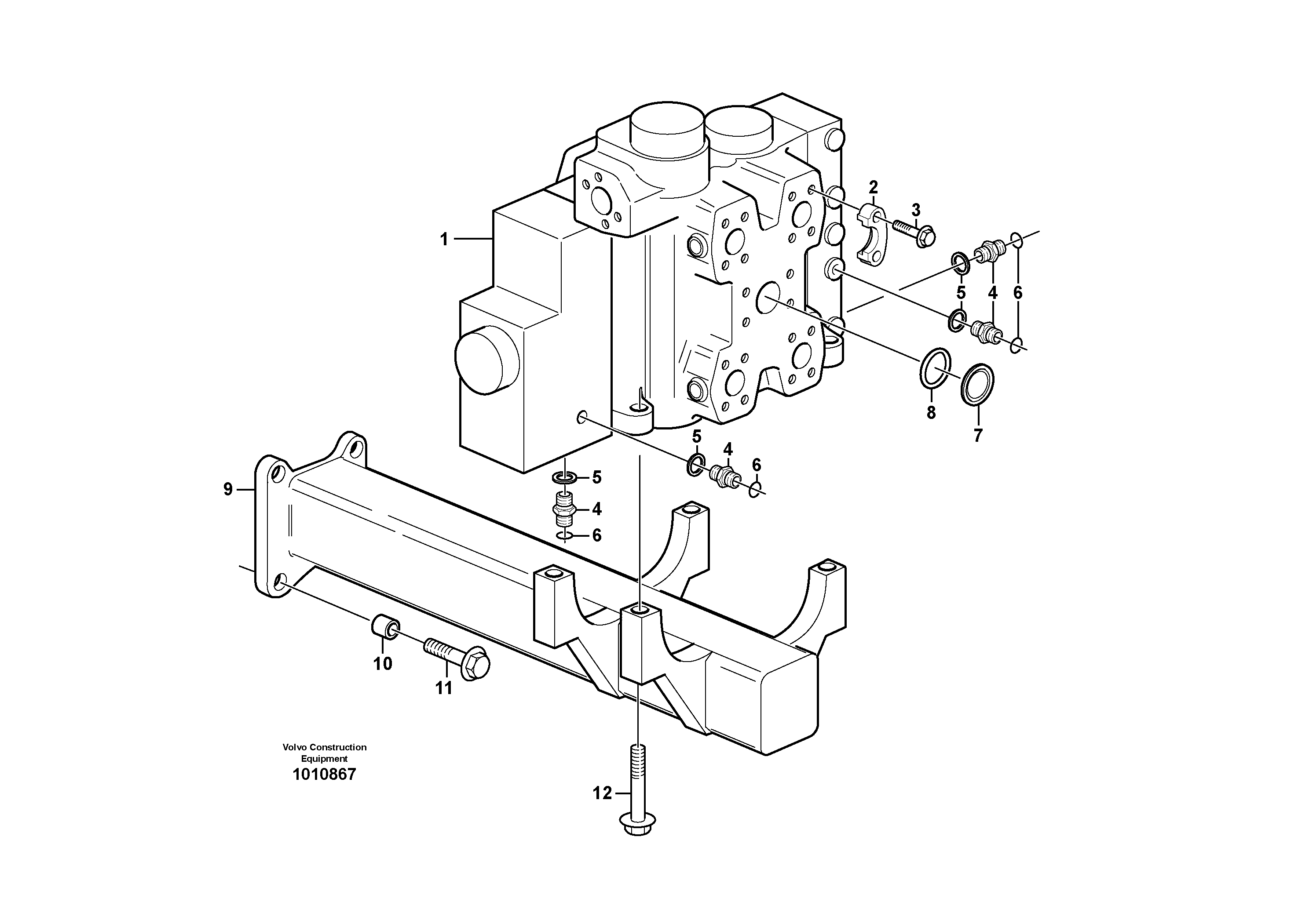 Схема запчастей Volvo L150E - 5294 Control valve with fitting parts L150E S/N 8001 -