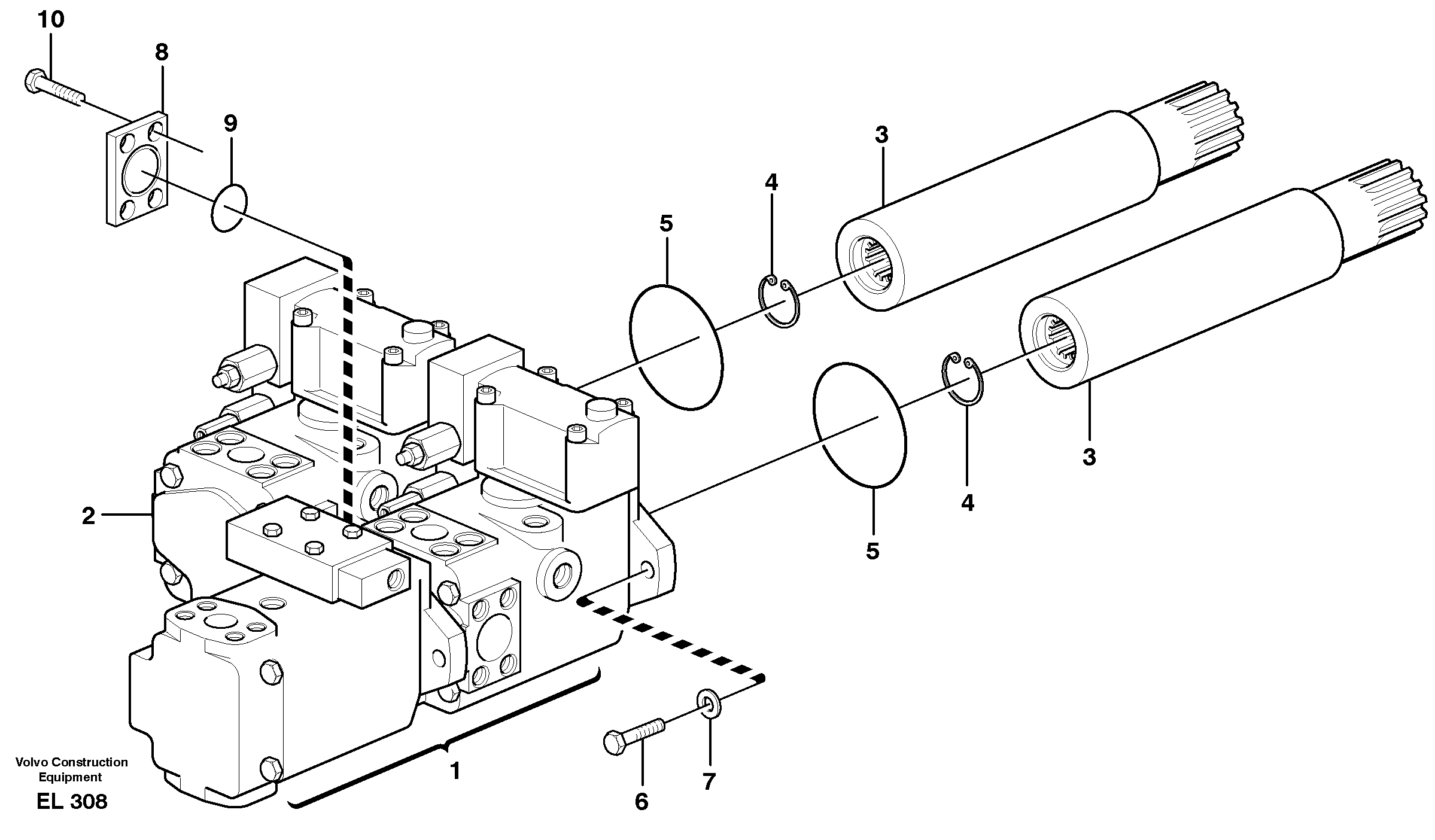Схема запчастей Volvo L150E - 5306 Hydraulic pump with fitting parts L150E S/N 8001 -