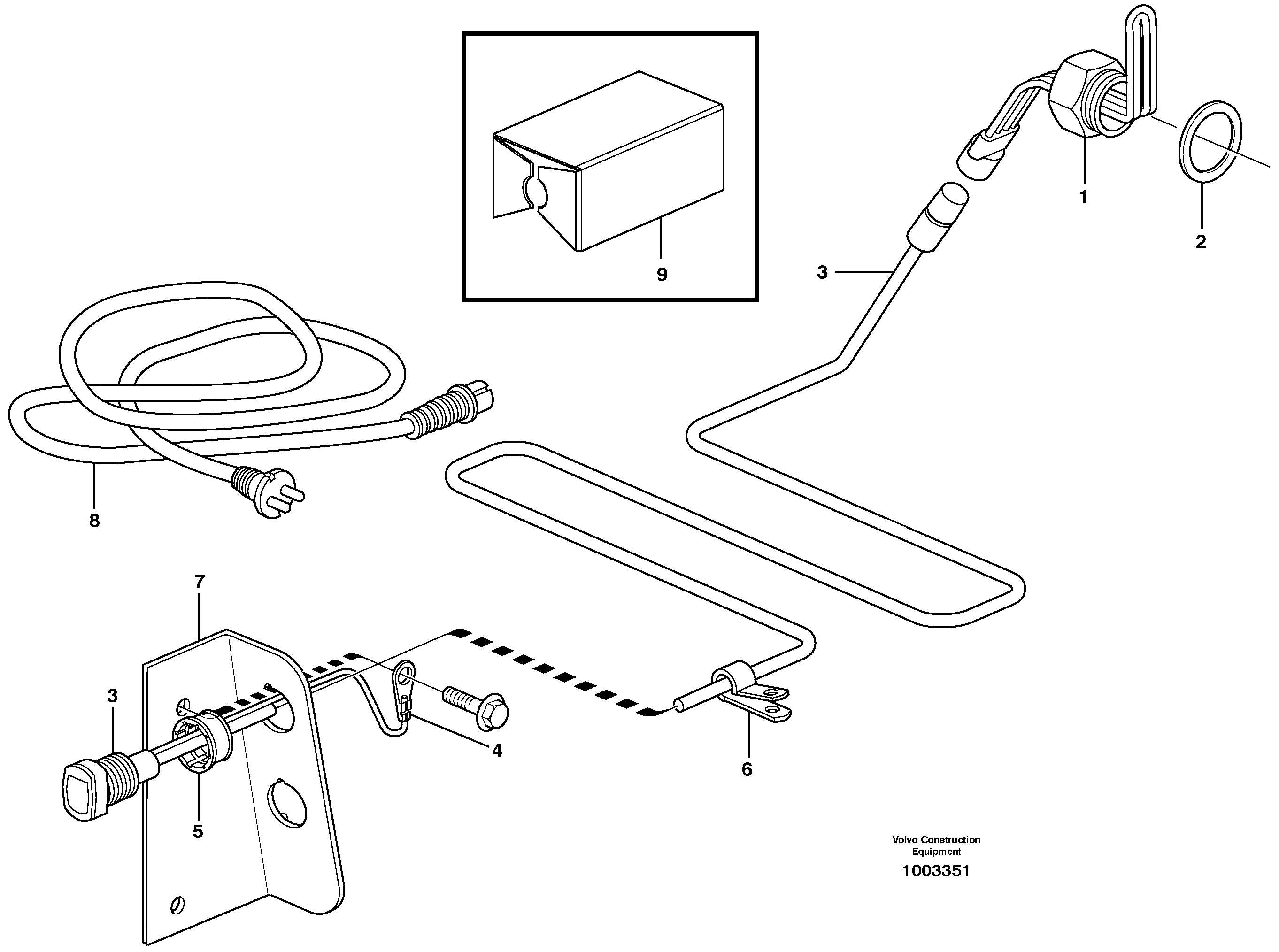 Схема запчастей Volvo L150E - 56433 Engine heater L150E S/N 6005 - 7549 S/N 63001 - 63085