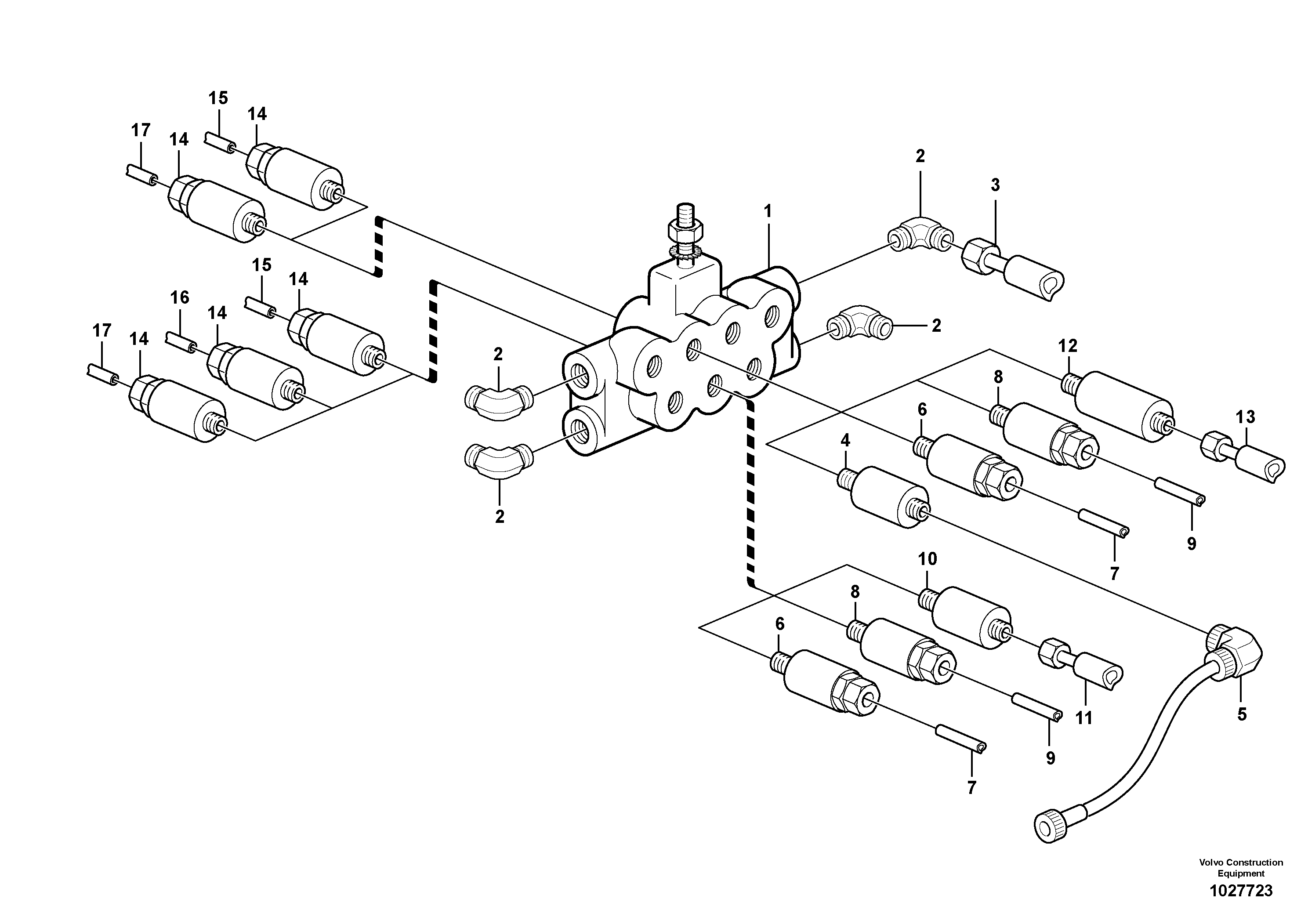 Схема запчастей Volvo L150E - 13931 Distribution block, B2 L150E S/N 10002 - 11594