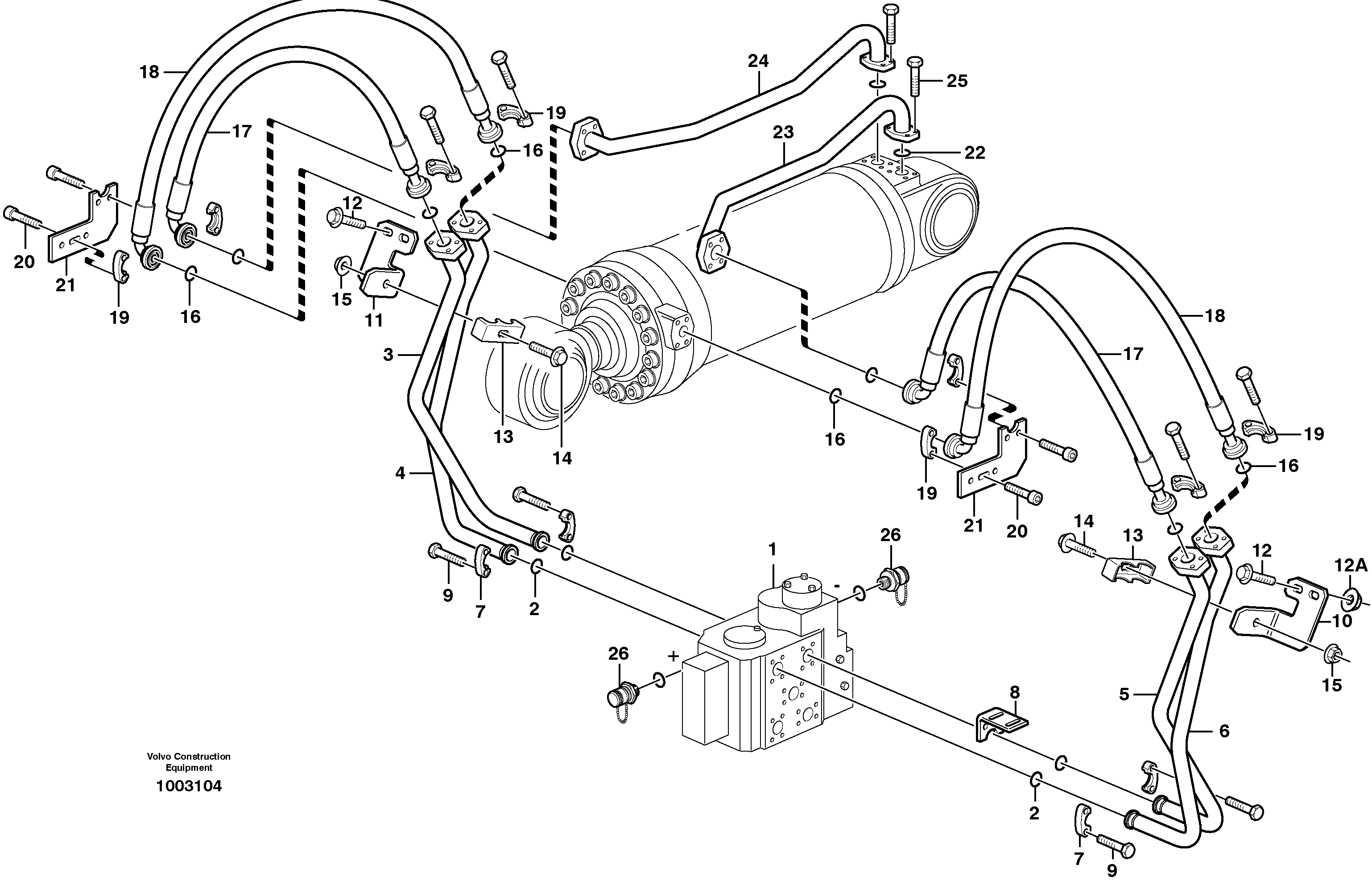 Схема запчастей Volvo L150E - 100607 Tilt function L150E S/N 6005 - 7549 S/N 63001 - 63085