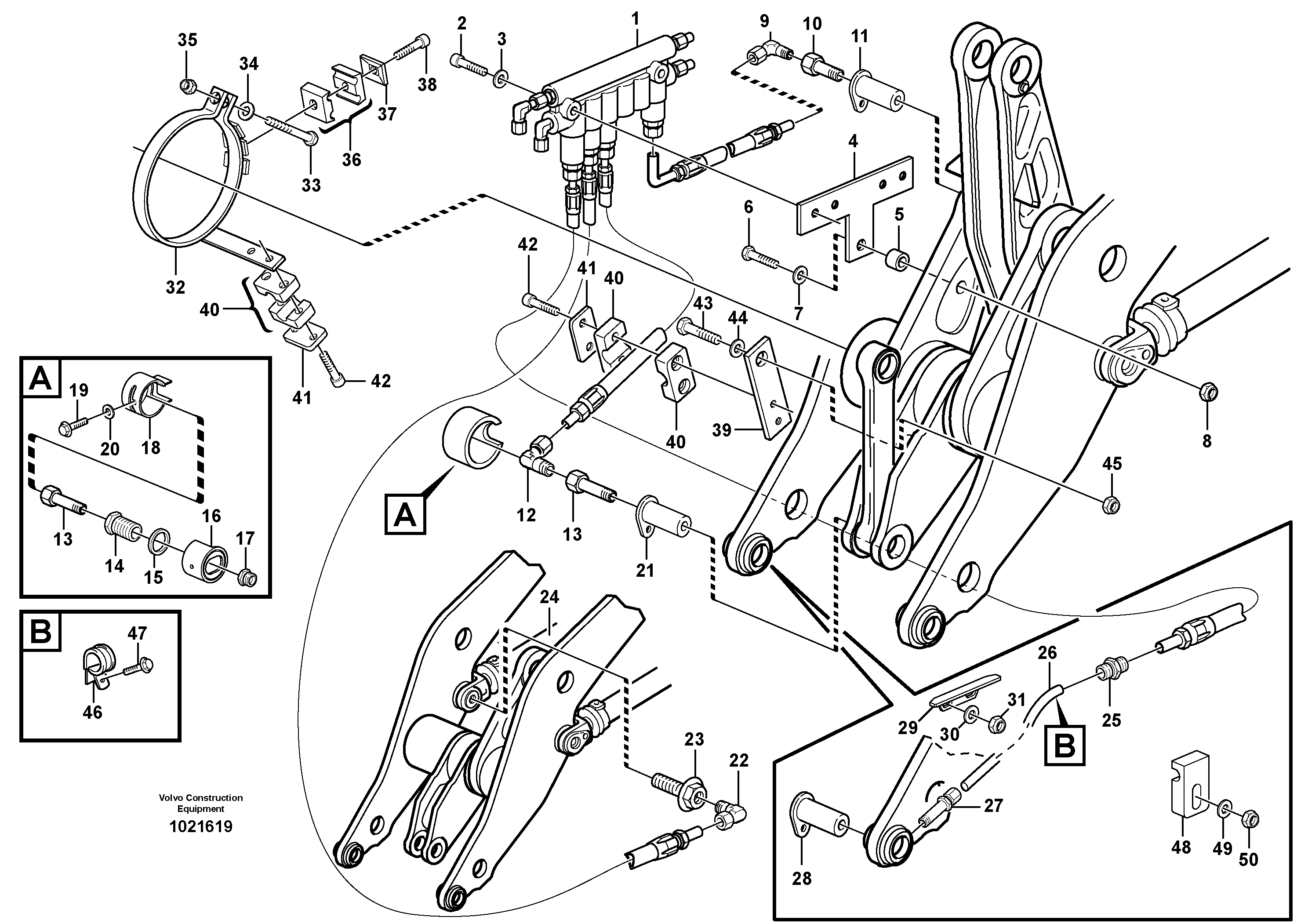 Схема запчастей Volvo L150E - 45024 Distribution block, B3 L150E S/N 10002 - 11594