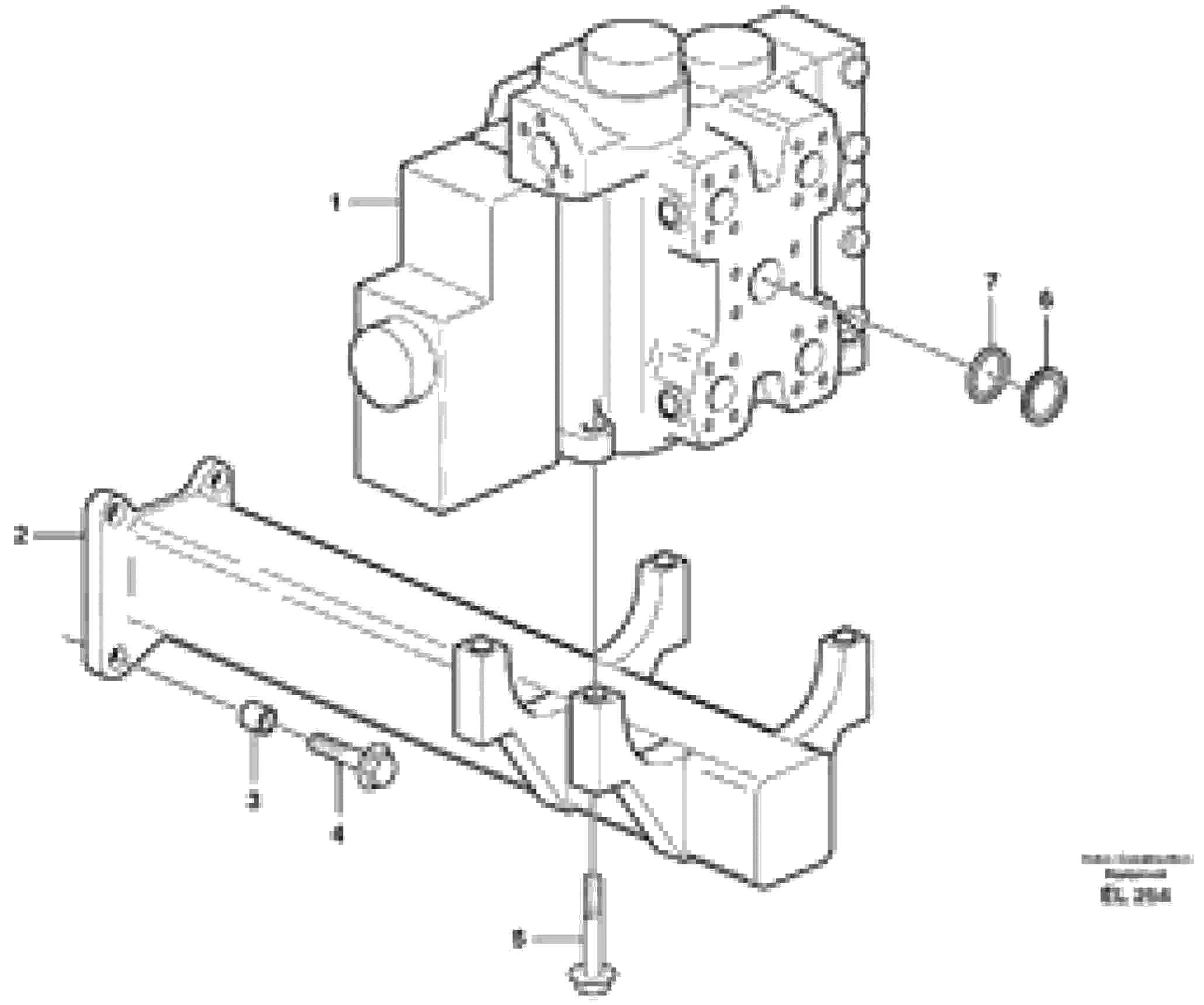 Схема запчастей Volvo L150E - 59700 Control valve with fitting parts L150E S/N 6005 - 7549 S/N 63001 - 63085