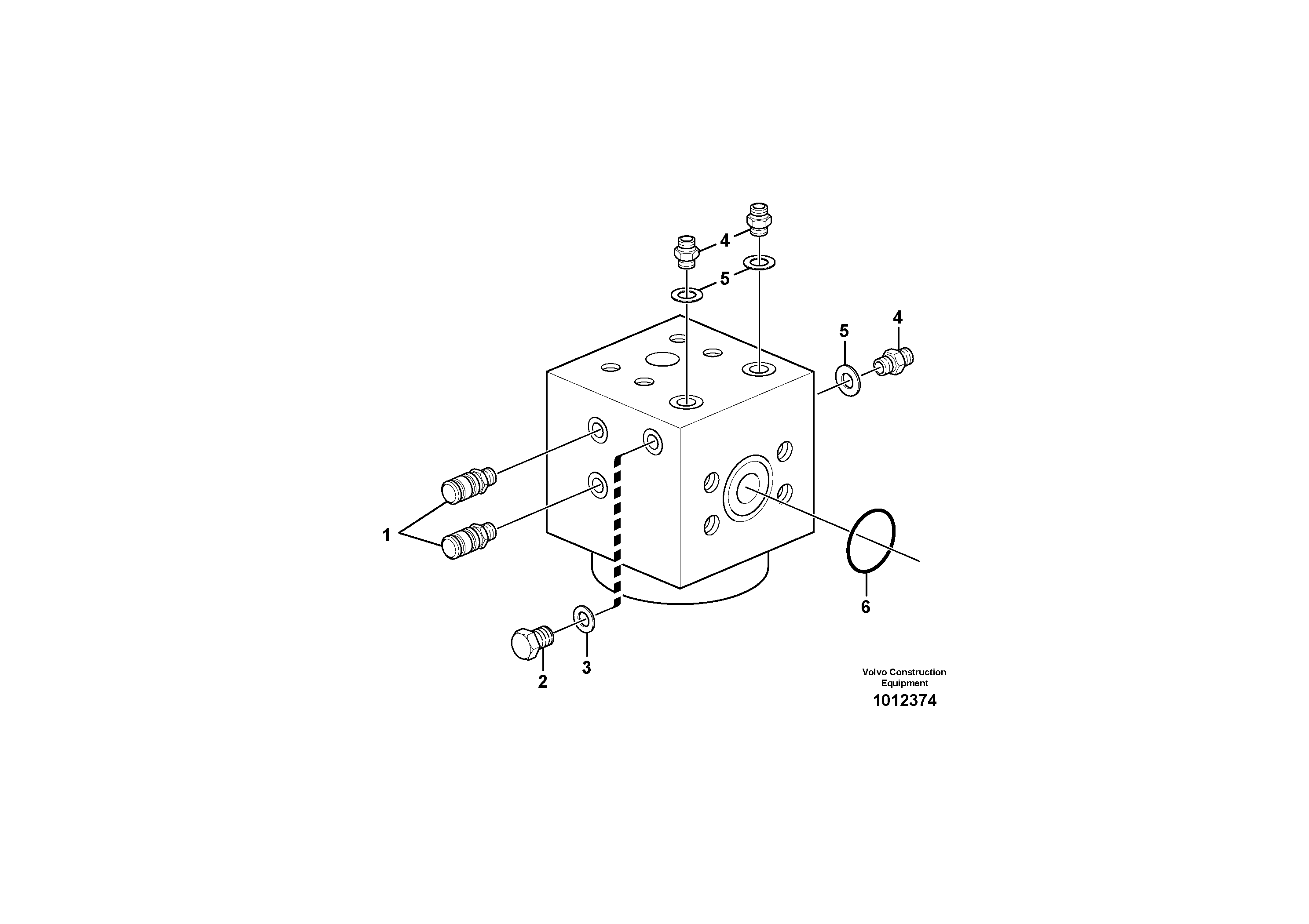 Схема запчастей Volvo L150E - 60343 Connecting block L150E S/N 6005 - 7549 S/N 63001 - 63085