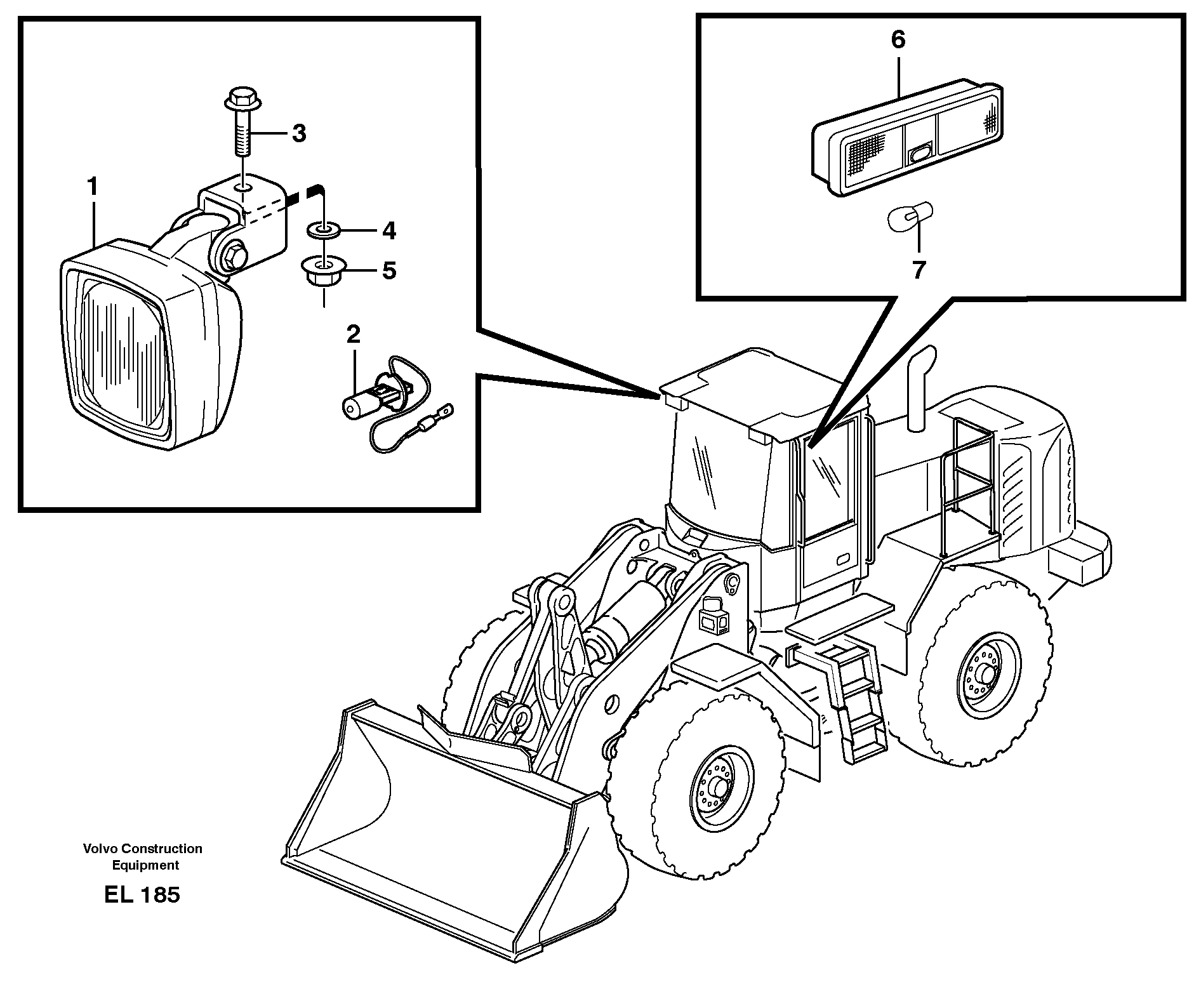 Схема запчастей Volvo L150E - 53791 Lighting, cab L150E S/N 6005 - 7549 S/N 63001 - 63085