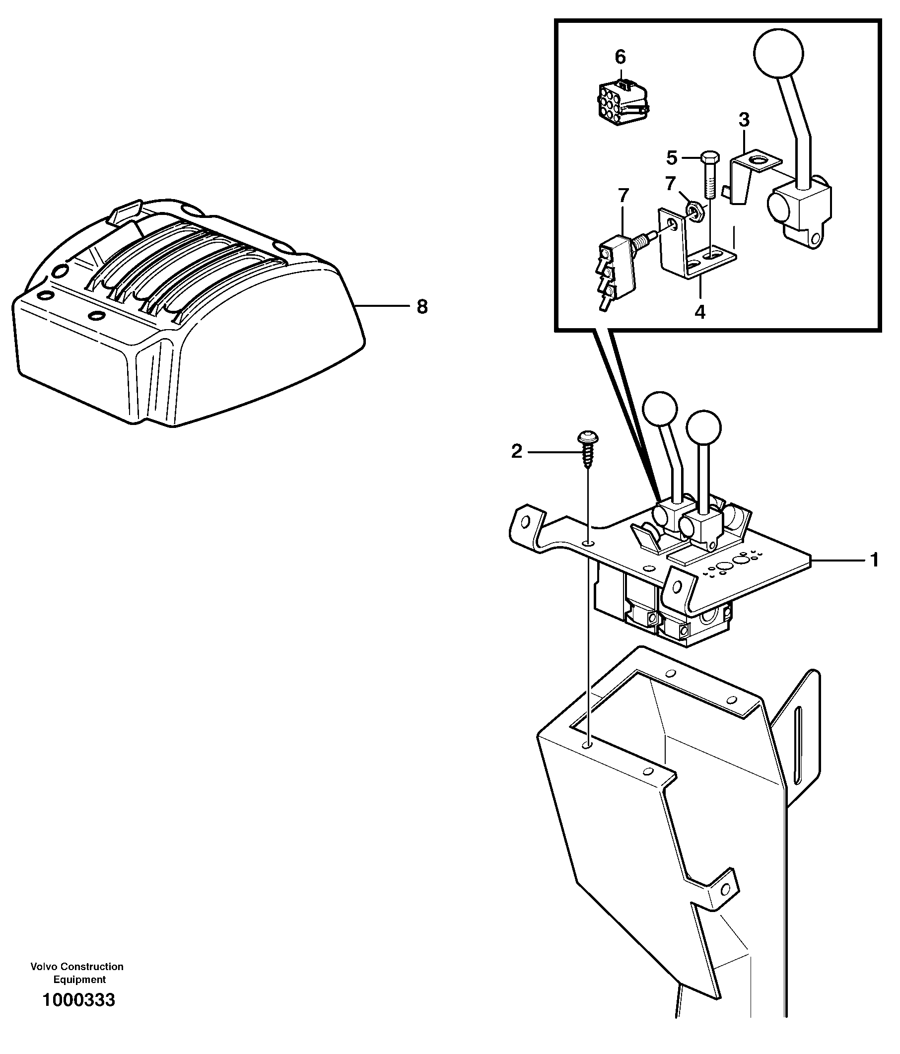 Схема запчастей Volvo L150E - 57233 Servo valve with fitting parts L150E S/N 6005 - 7549 S/N 63001 - 63085