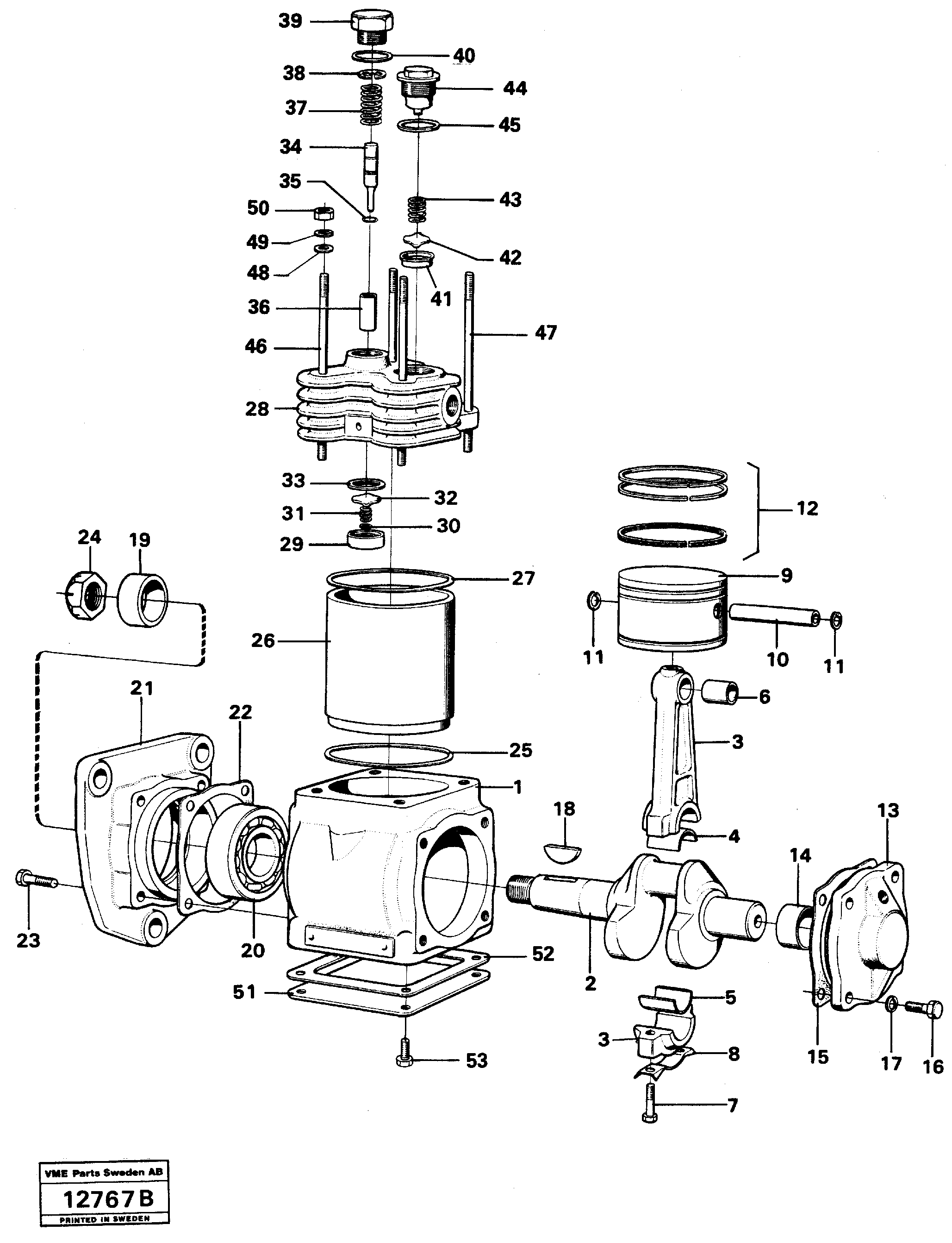 Схема запчастей Volvo L50 - 59272 Air compressor L50 L50 S/N -6400/-60300 USA