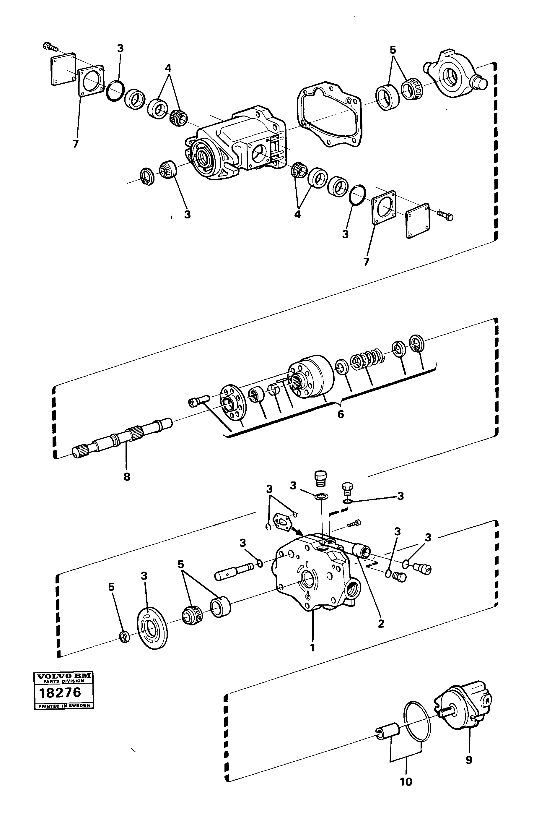 Схема запчастей Volvo L50 - 11370 Гидронасос (основной насос) L50 L50 S/N -6400/-60300 USA