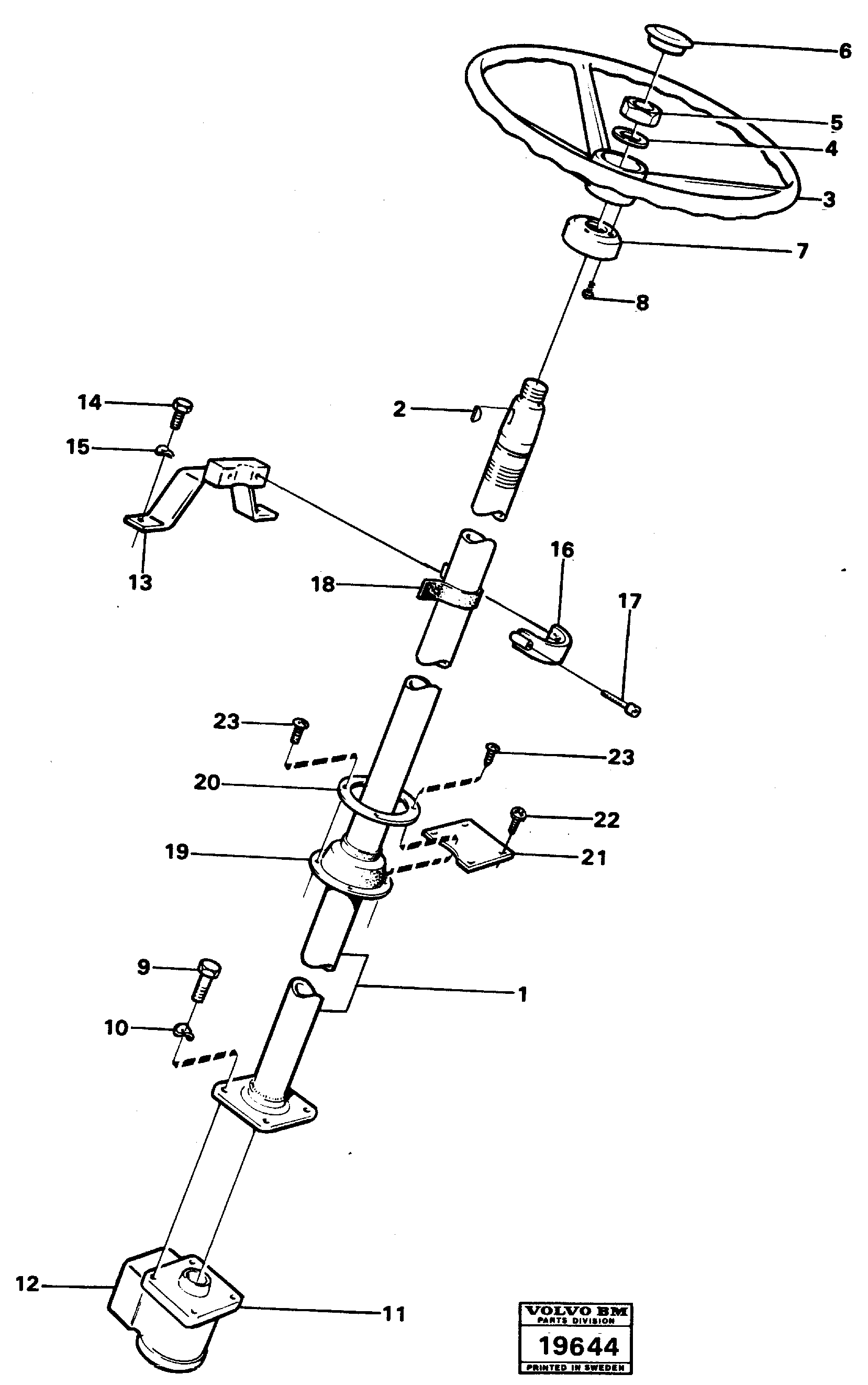 Схема запчастей Volvo L50 - 18328 Steering column with fitting parts L50 L50 S/N -6400/-60300 USA