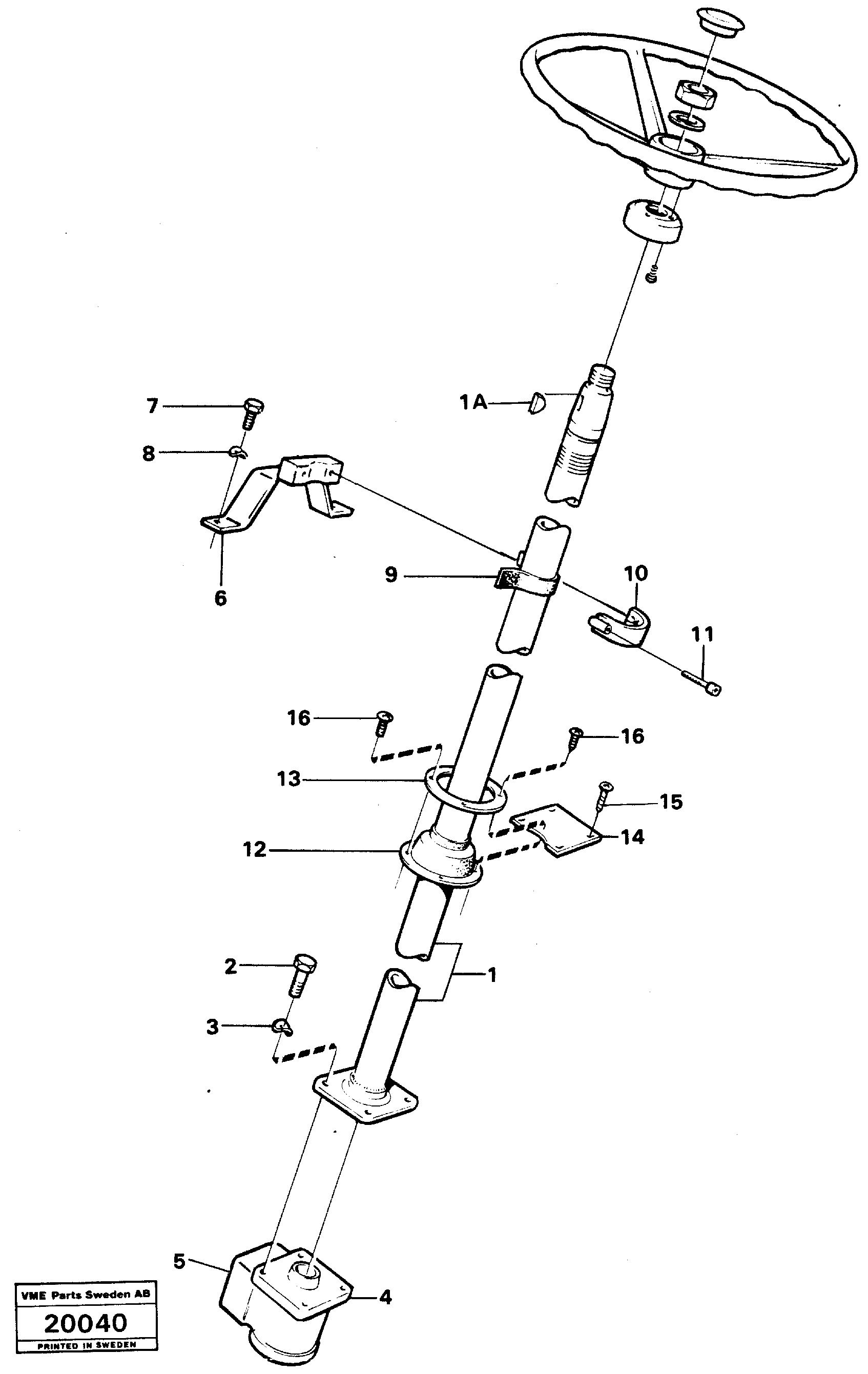 Схема запчастей Volvo L50 - 18330 Steering column with fitting parts L50 L50 S/N -6400/-60300 USA